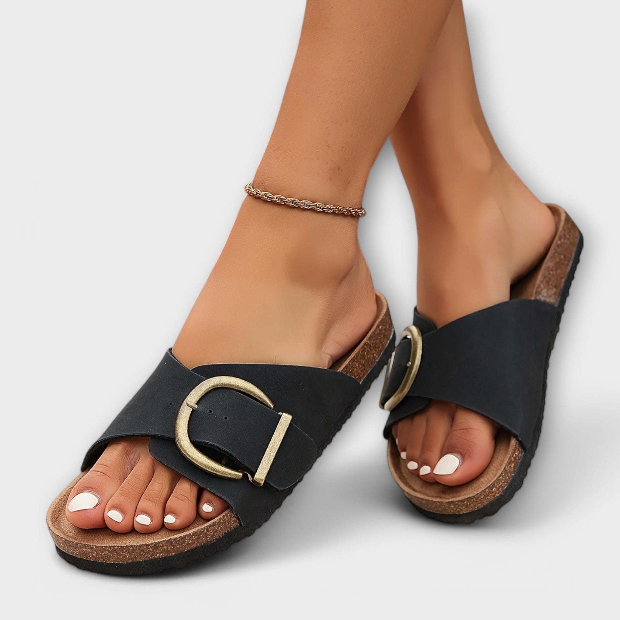 Margie – Sandali da donna in sughero con fibbia regolabile