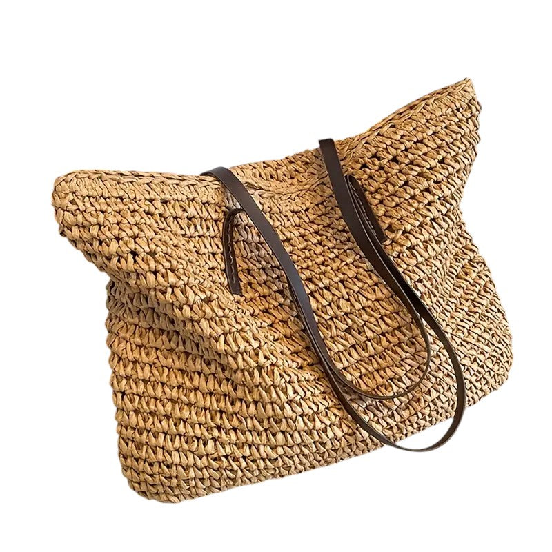 Giulia – Borsa Tote Intrecciata da Donna in Paglia Naturale