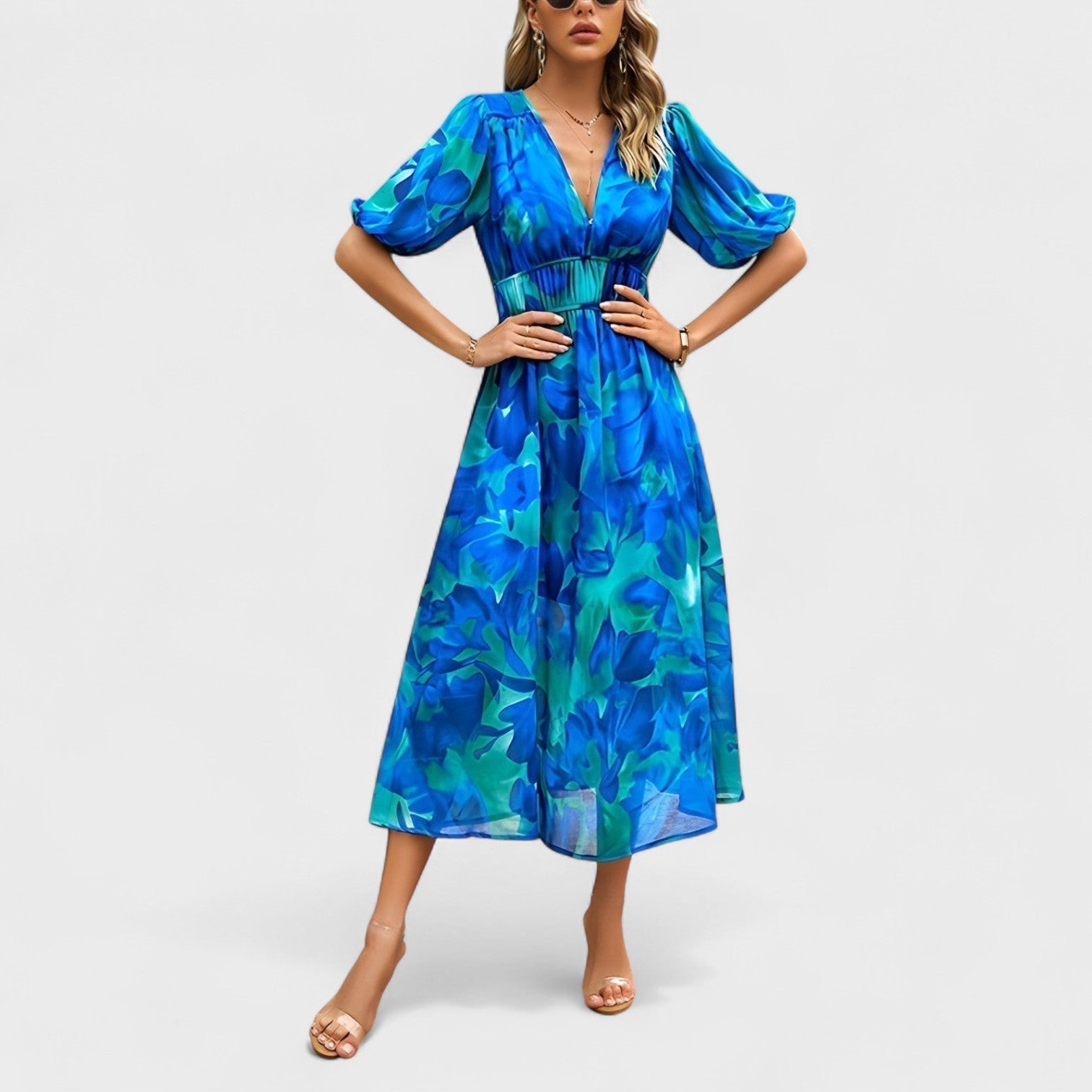 Clara – Elegante abito midi floreale