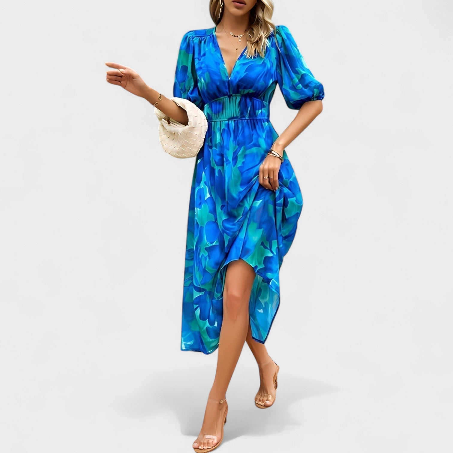 Clara – Elegante abito midi floreale