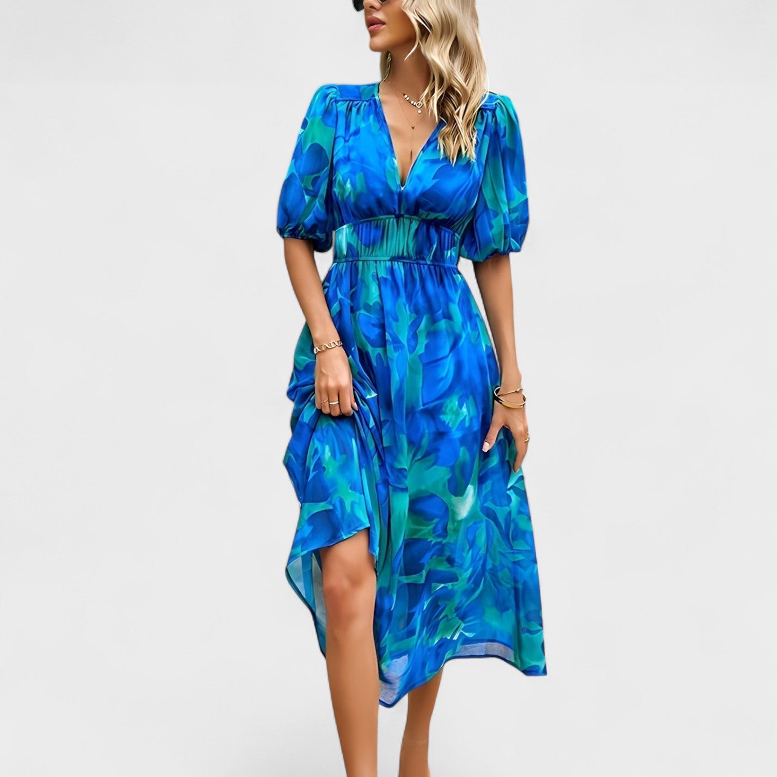 Clara – Elegante abito midi floreale