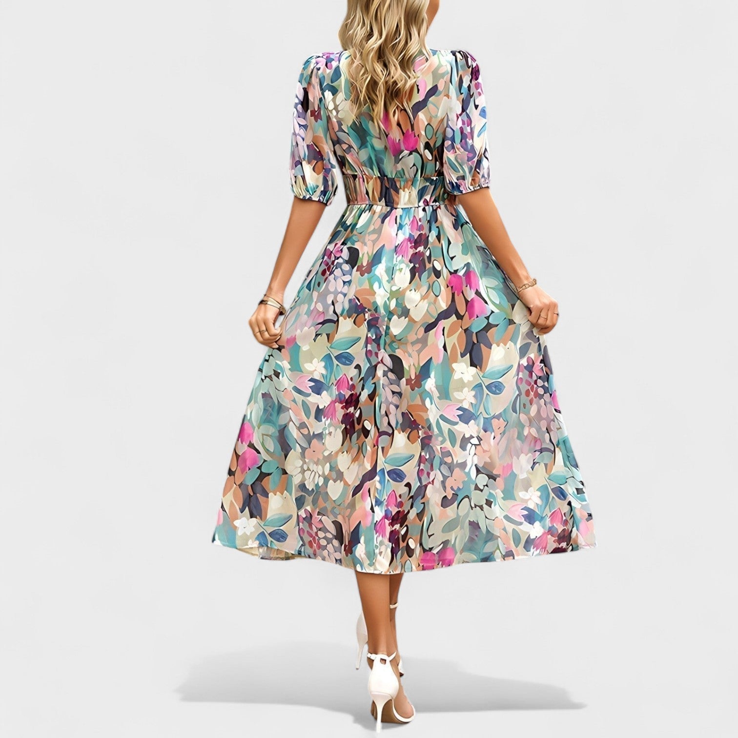 Clara – Elegante abito midi floreale