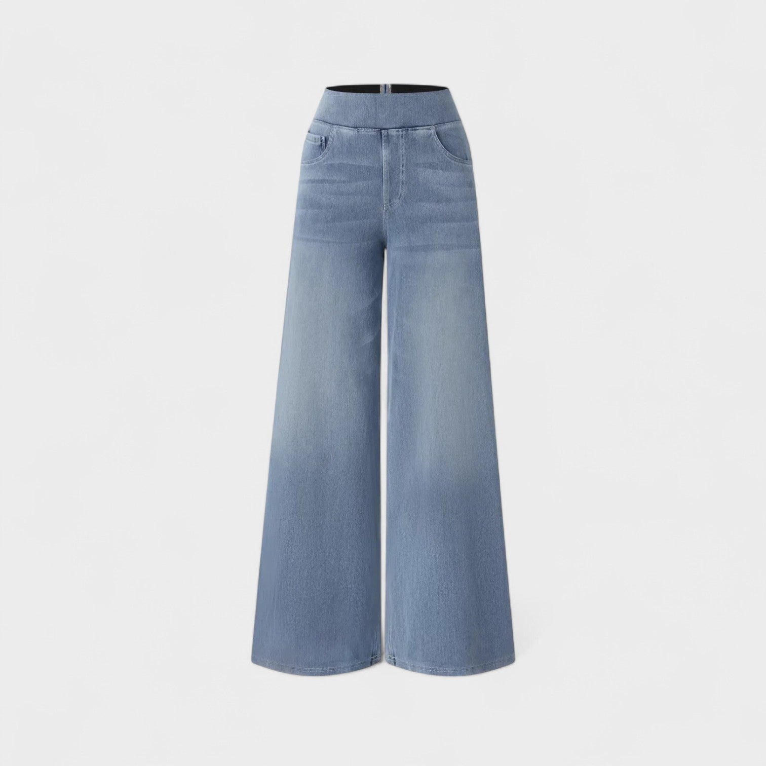 Clara – Jeans a Gamba Larga in Denim Morbido