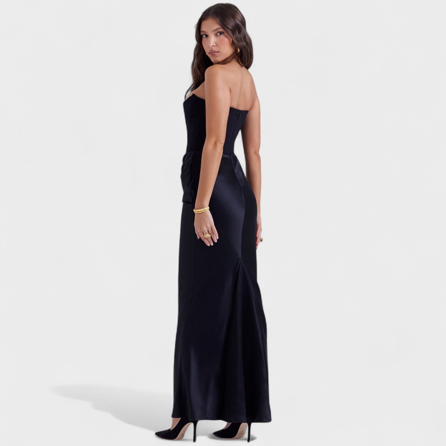 Lina – Abito Maxi Elegante da Donna con Dettagli Corsetto