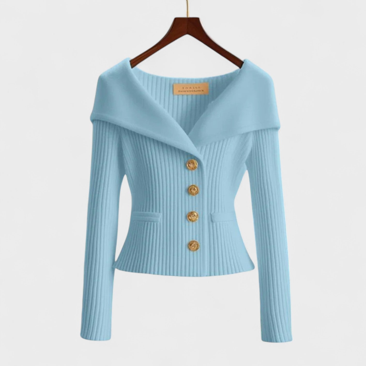 Isabela – Giacca Elegante in Maglia con Bottoni Dorati
