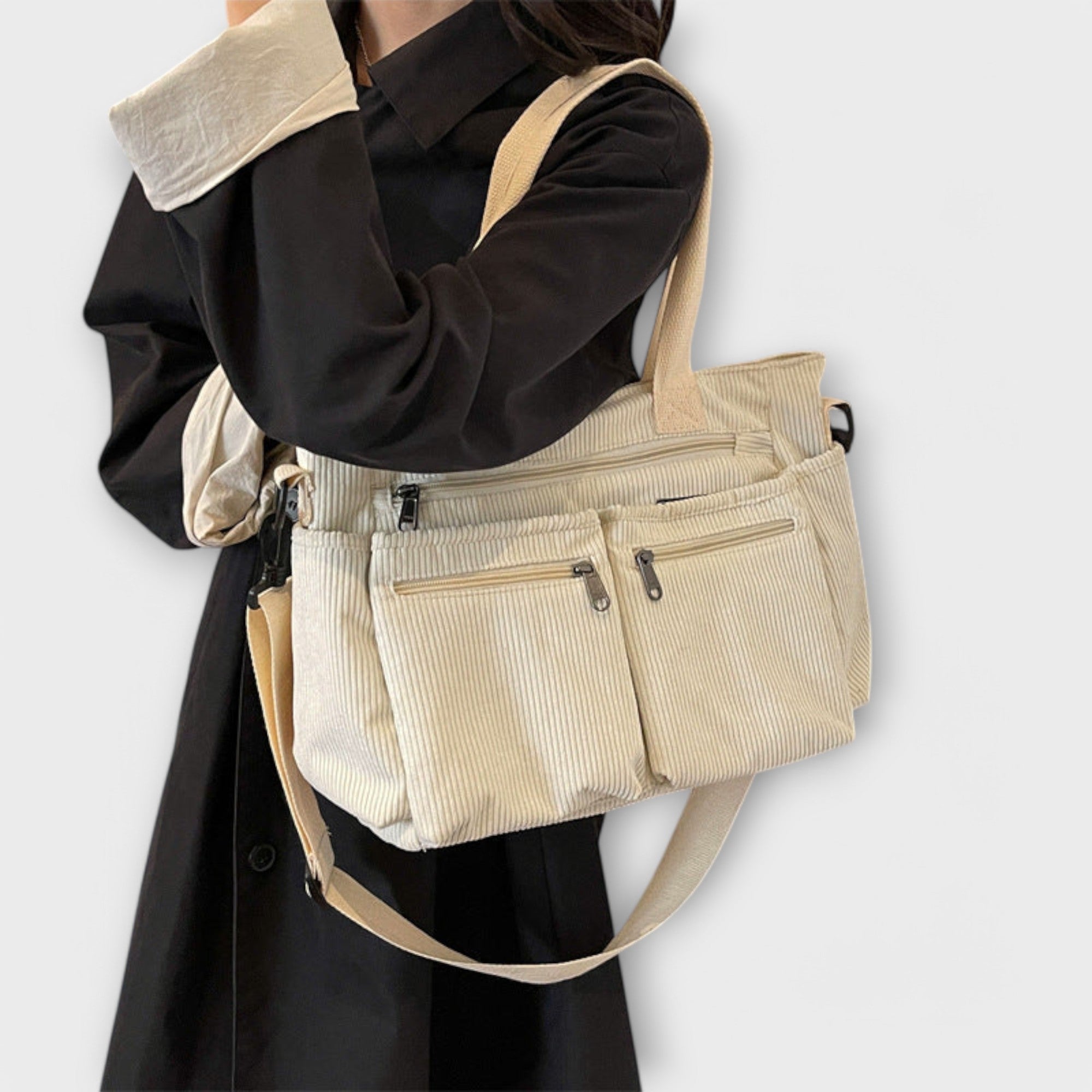 Giulia – Borsa Tote in Velluto a Coste Impermeabile da Donna