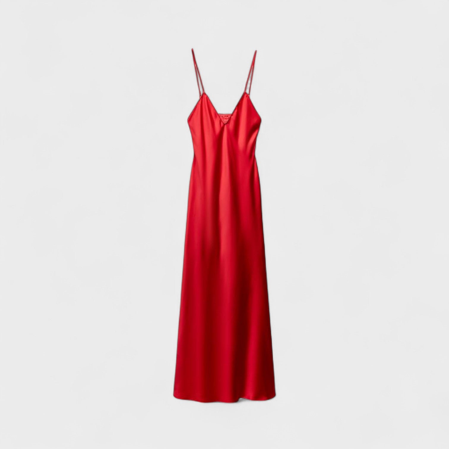 Carmesí – Abito Lungo Minimal Elegante in Satin