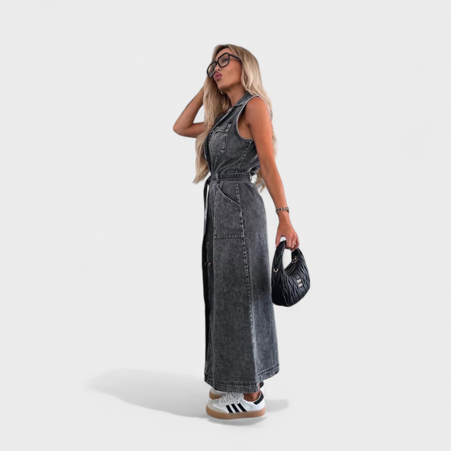 Louisa – Vestito Lungo in Denim Senza Maniche