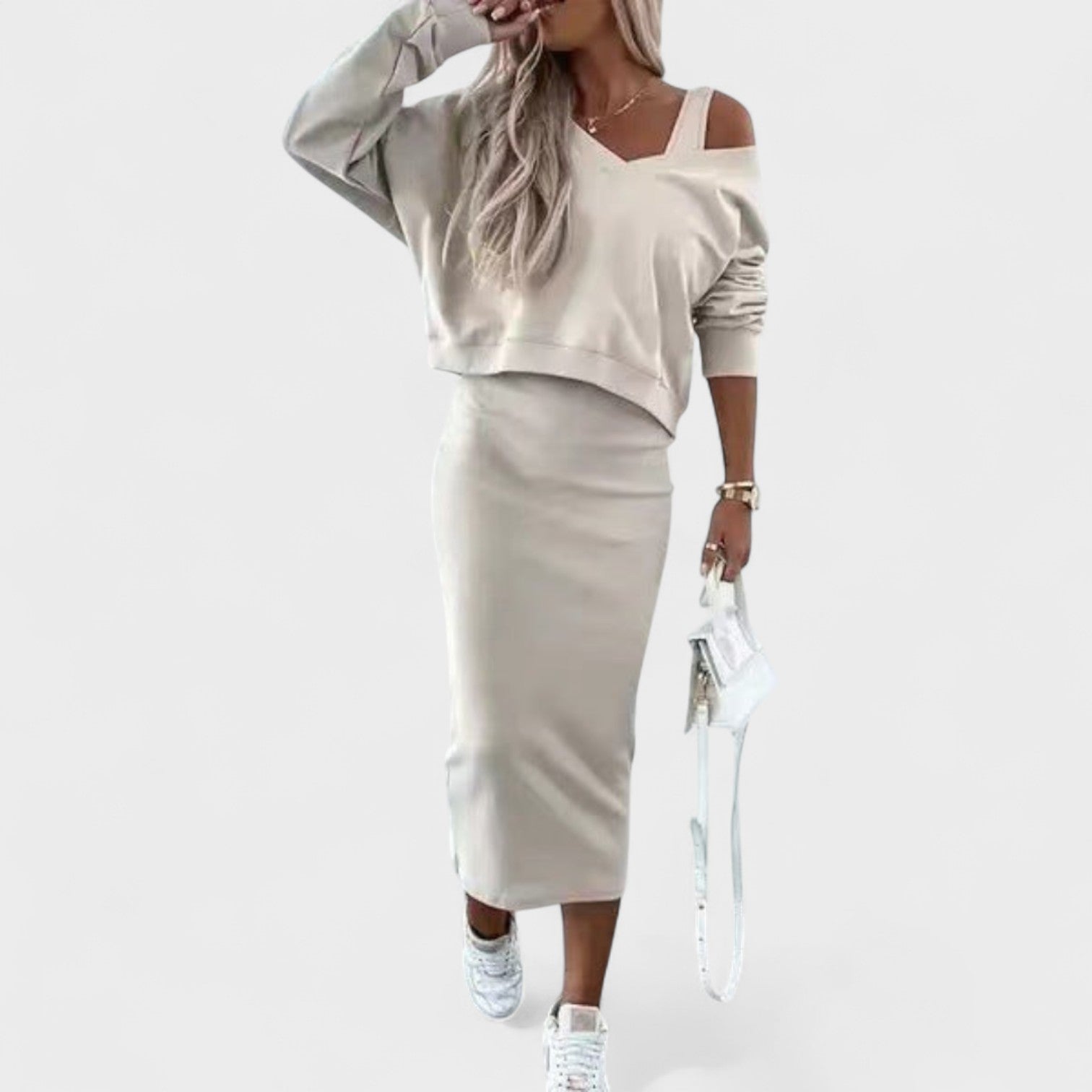 Edith – Completo Elegante con Vestito e Top Coordinato