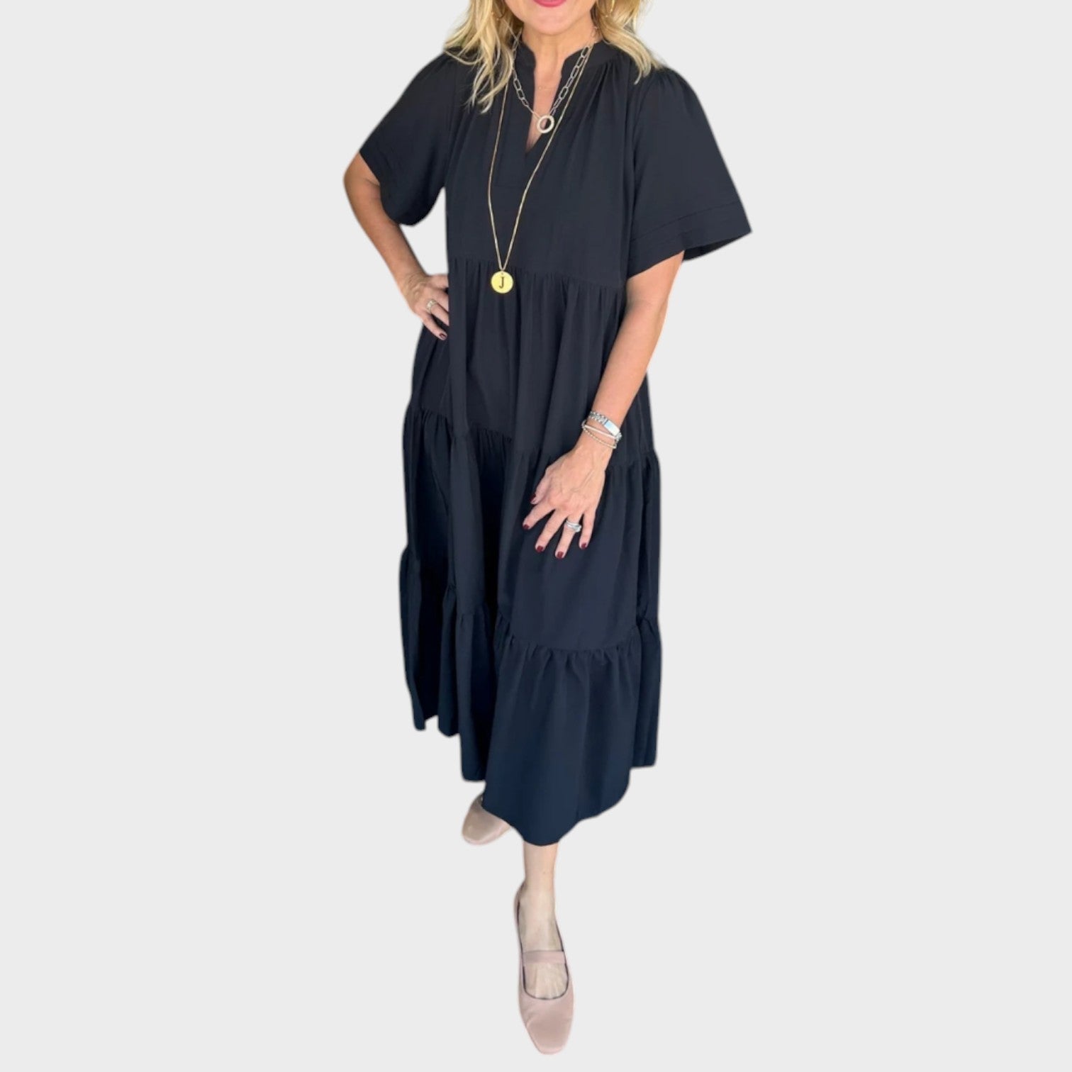Isabela – Vestito Lungo Fluido con Tasche Nascoste