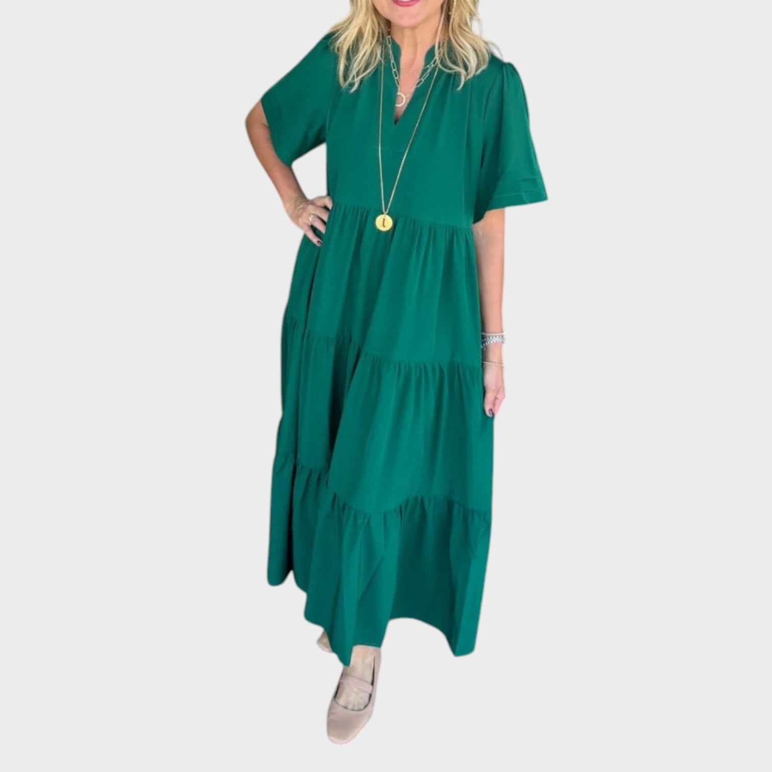 Isabela – Vestito Lungo Fluido con Tasche Nascoste