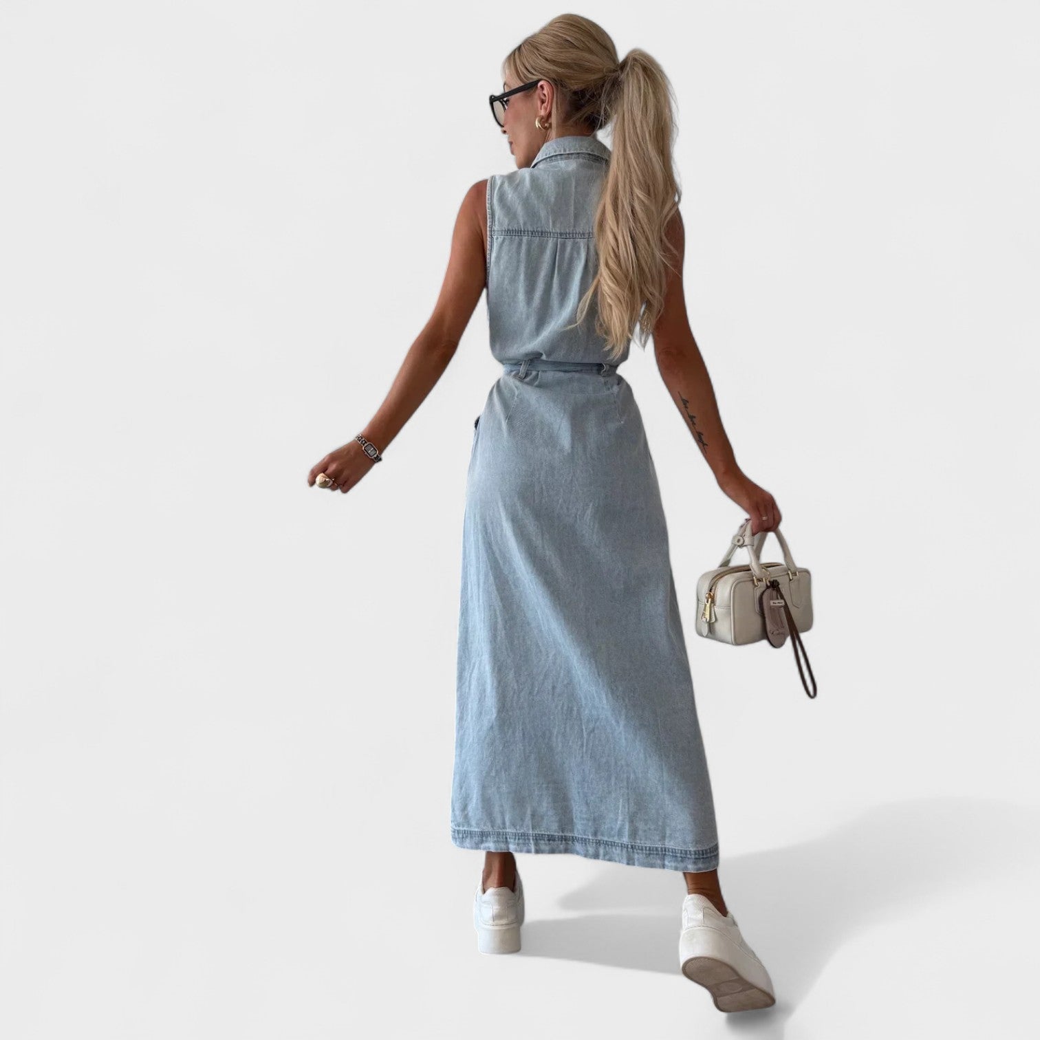 Louisa – Vestito Lungo in Denim Senza Maniche