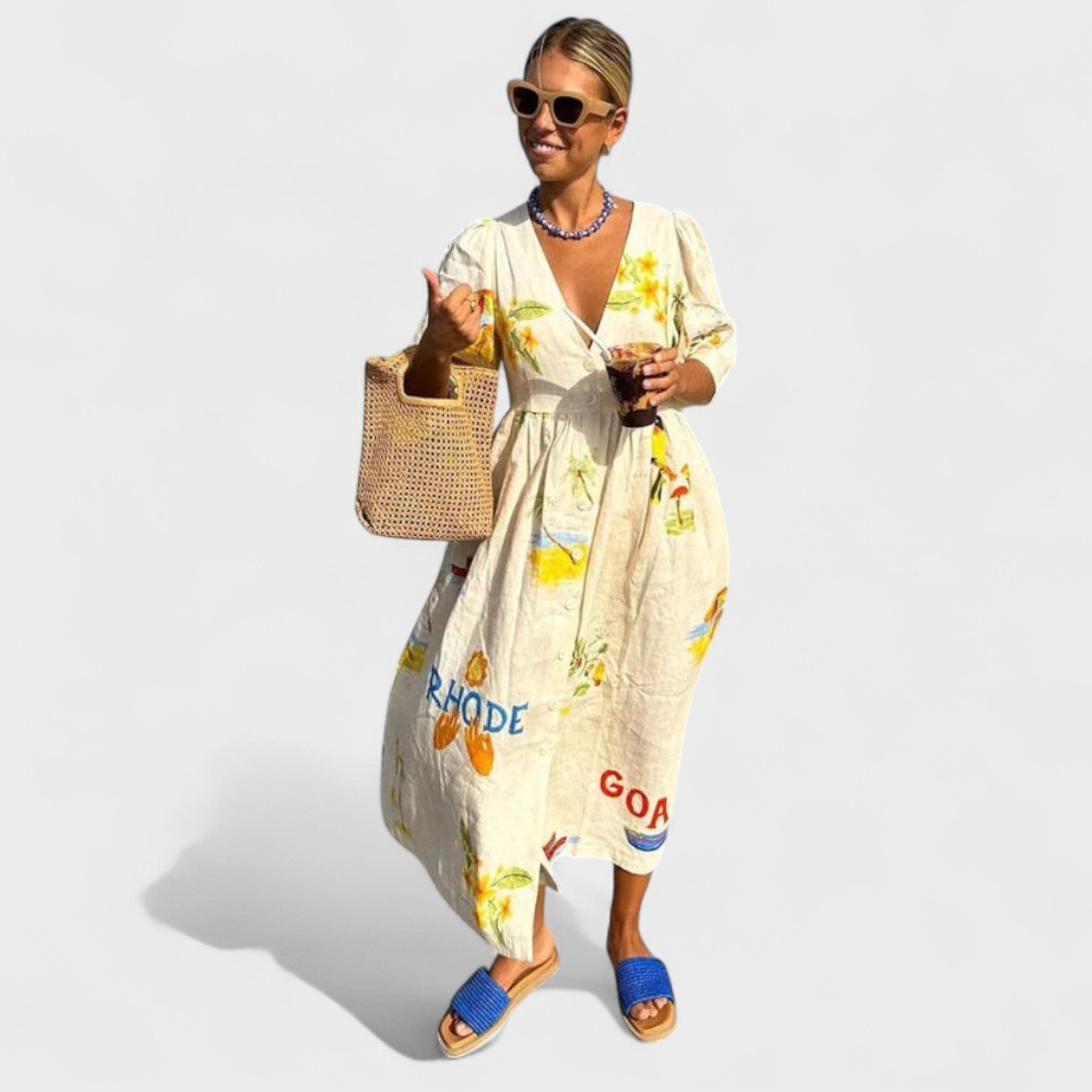 Lino Rita – Vestito in Lino Stampato Estivo