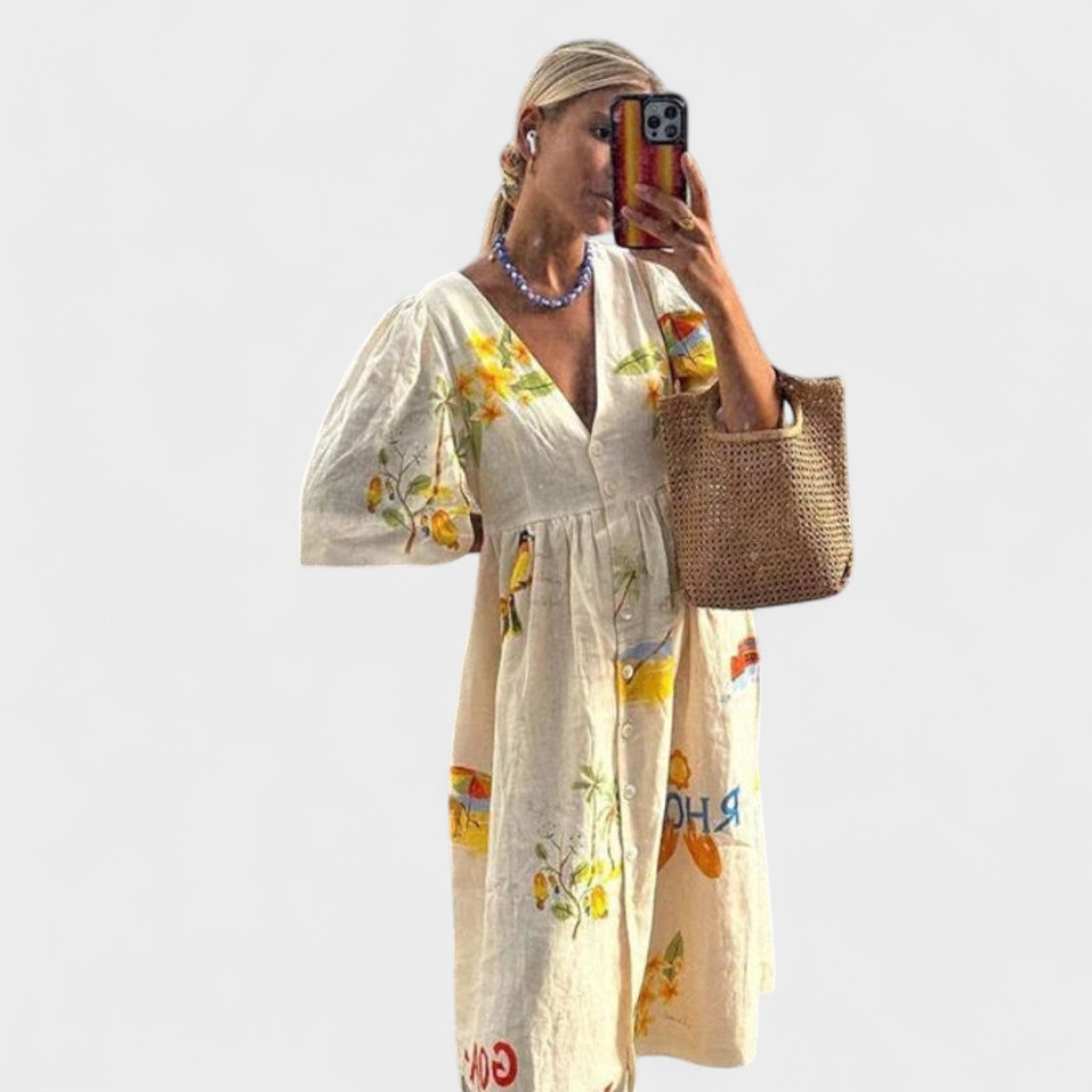 Lino Rita – Vestito in Lino Stampato Estivo