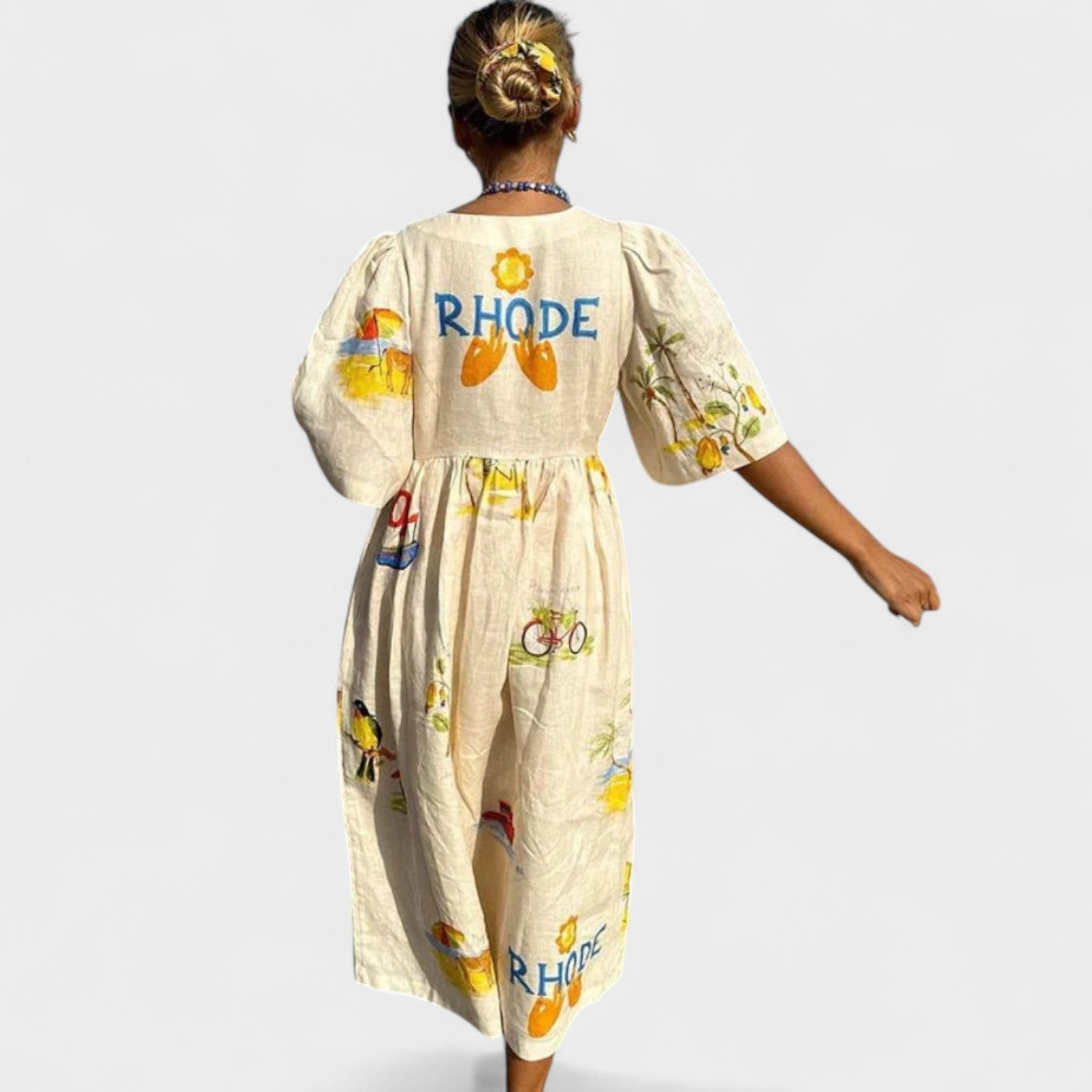 Lino Rita – Vestito in Lino Stampato Estivo