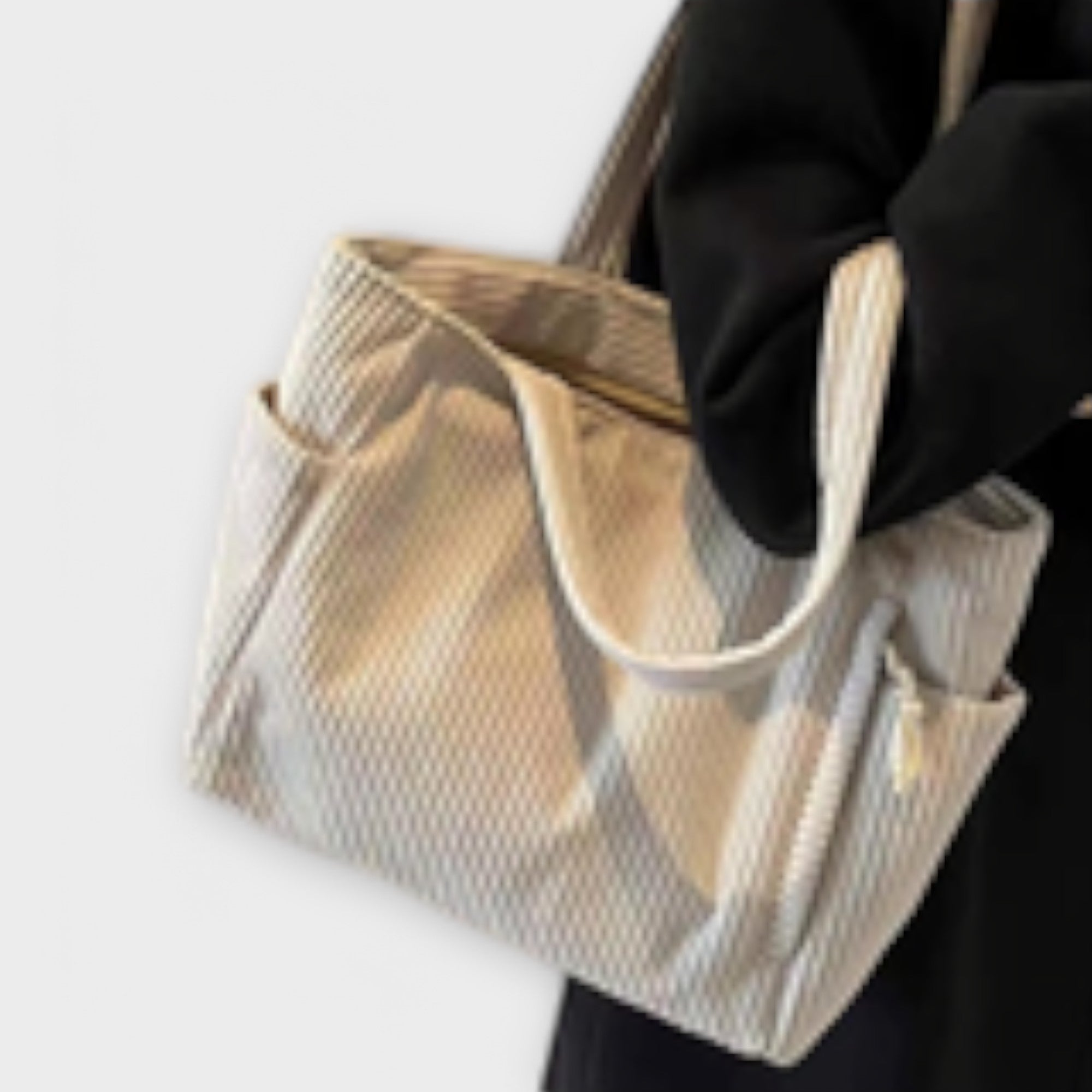 Giulia – Borsa a Spalla in Velluto a Coste con Tasca Esterna