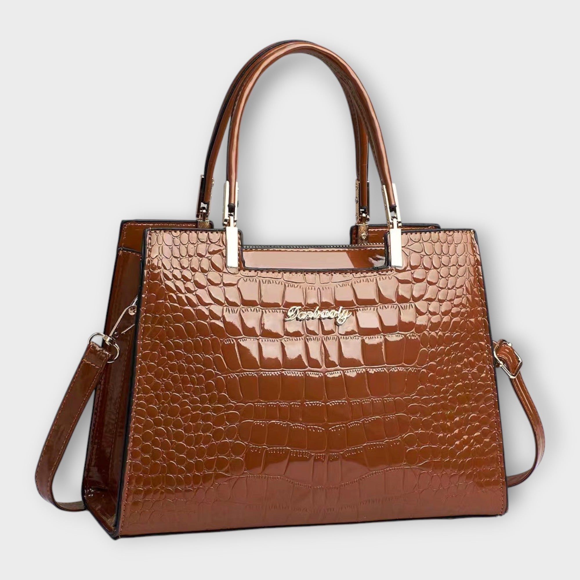 Giulia – Bolso de mano efecto cocodrilo brillante