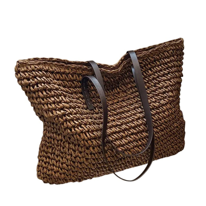 Giulia – Borsa Tote Intrecciata da Donna in Paglia Naturale