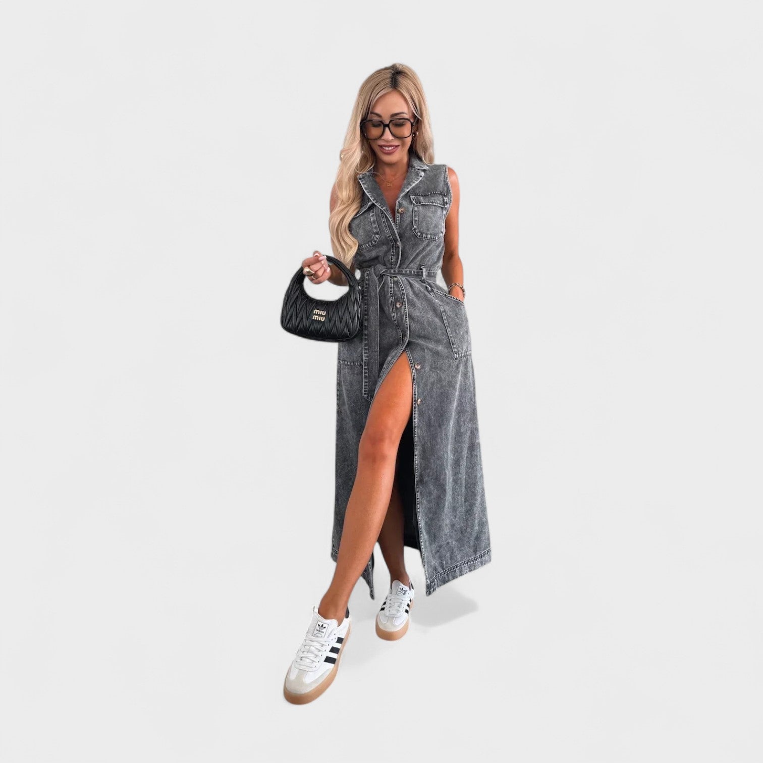 Louisa – Vestito Lungo in Denim Senza Maniche