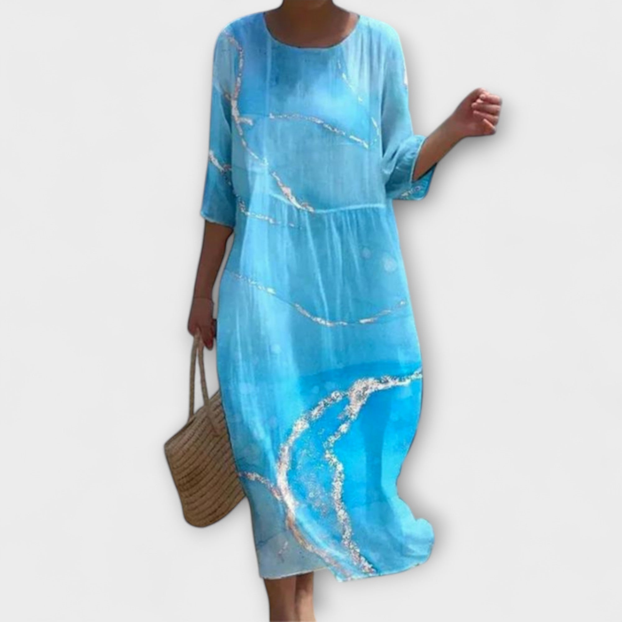 Miranda – Abito Lungo Elegante con Stampa Floreale