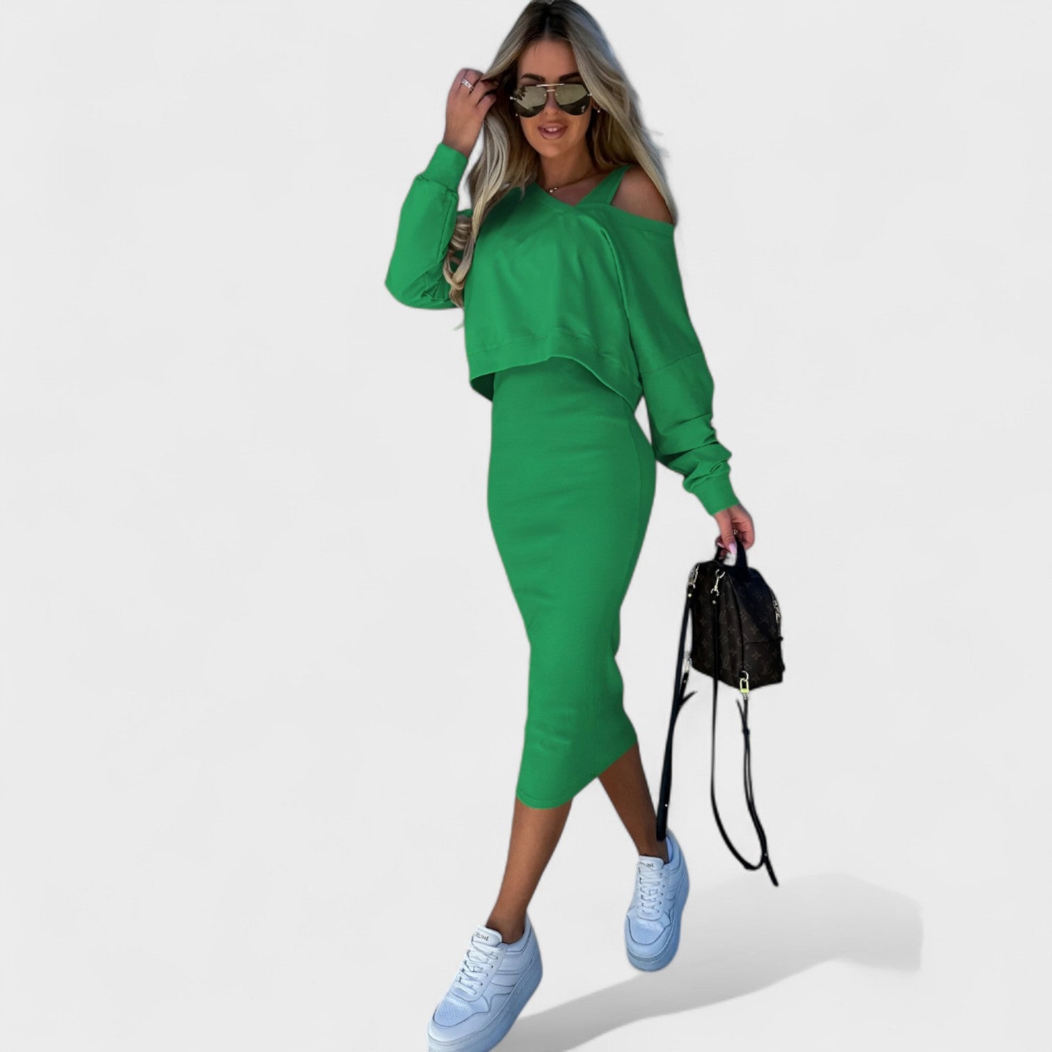 Edith – Completo Elegante con Vestito e Top Coordinato