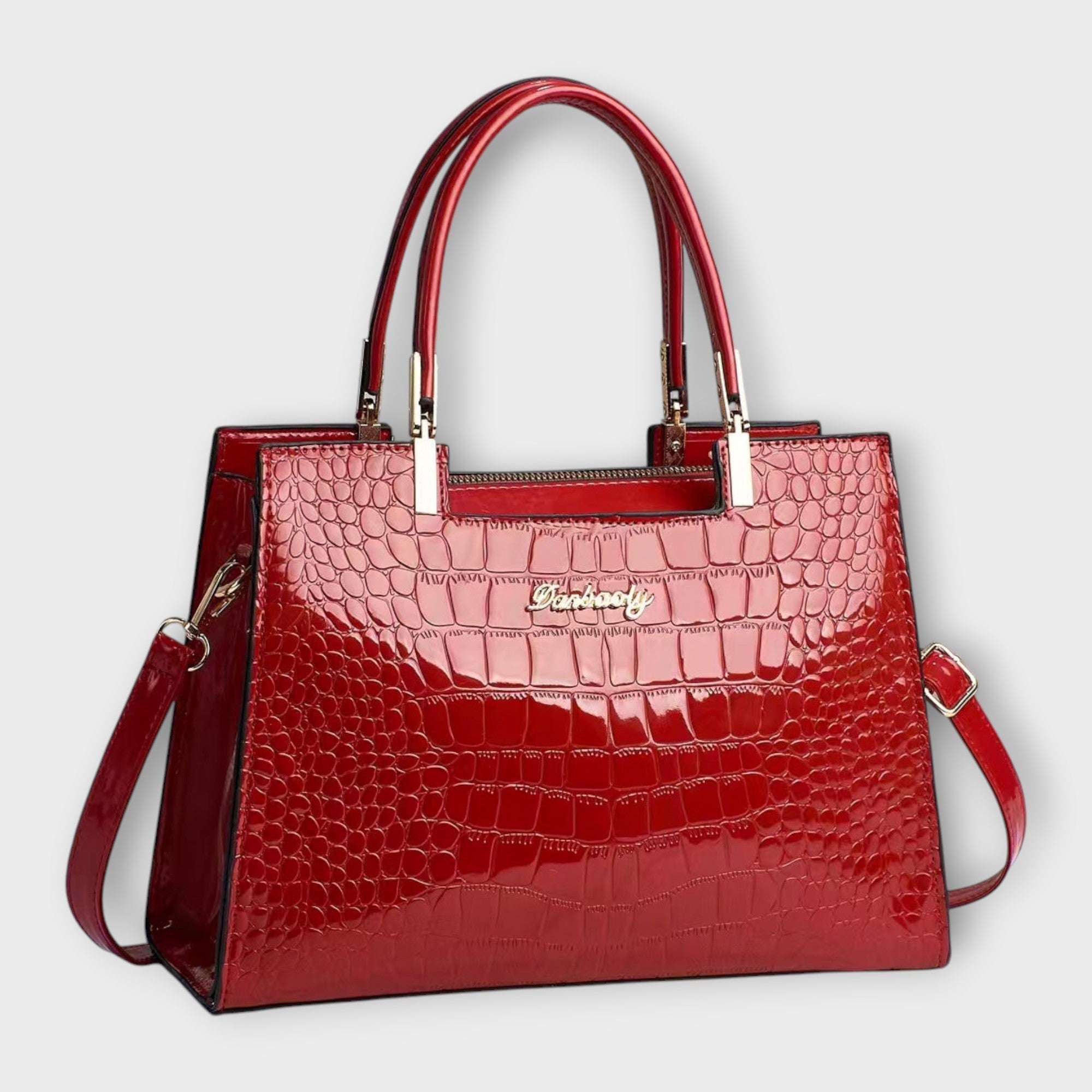 Giulia – Bolso de mano efecto cocodrilo brillante