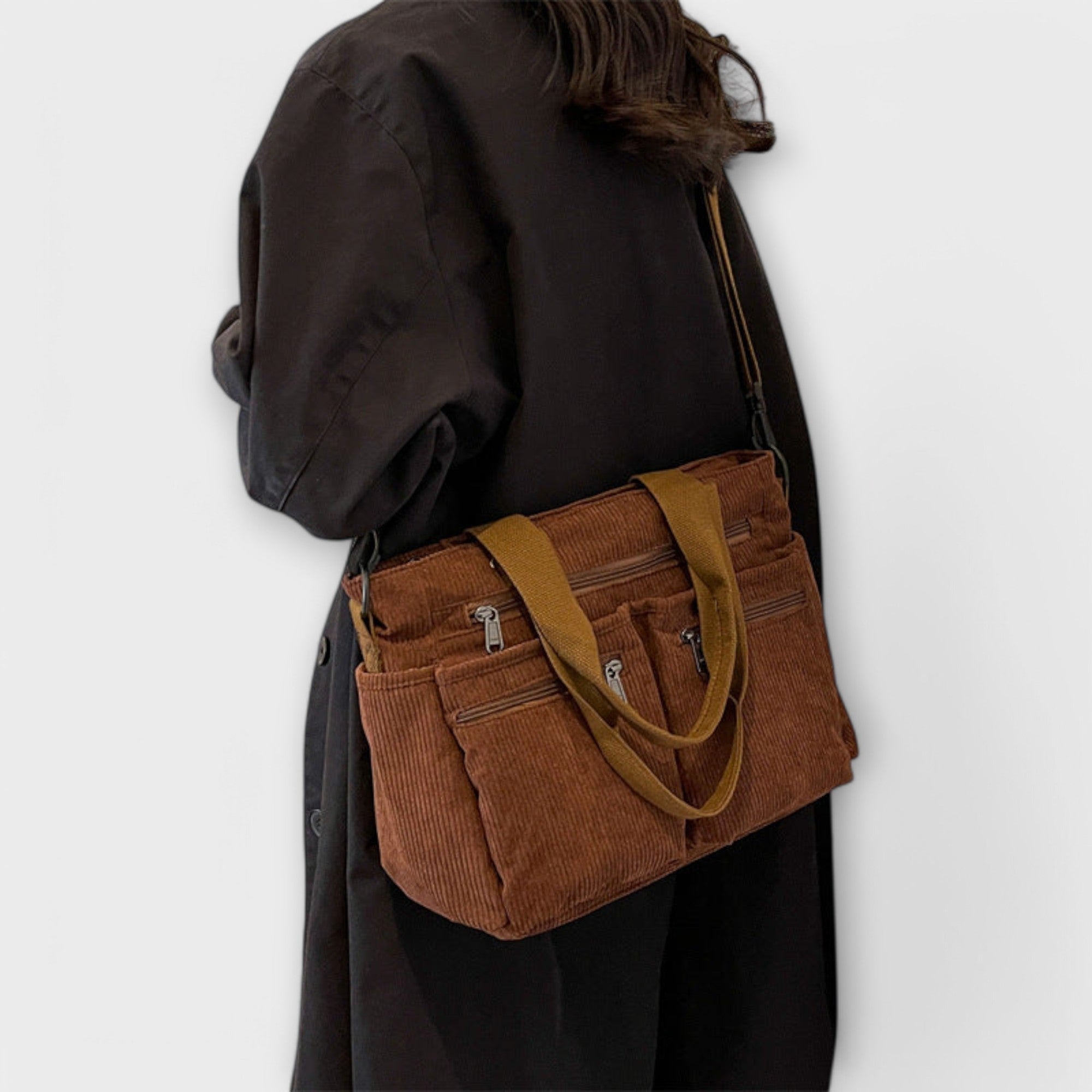 Giulia – Borsa Tote in Velluto a Coste Impermeabile da Donna