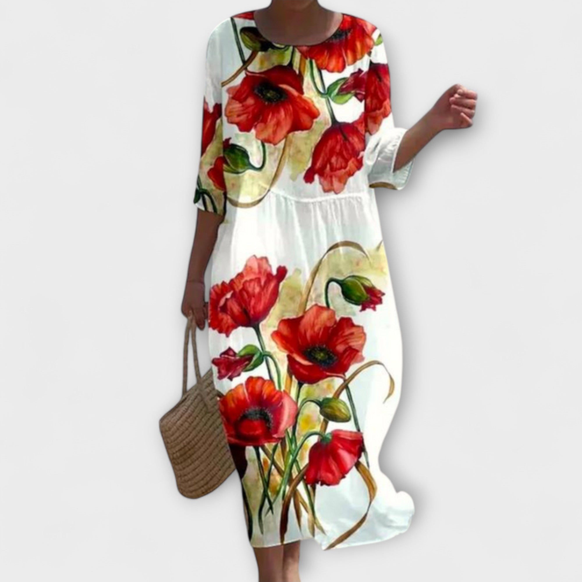 Miranda – Abito Lungo Elegante con Stampa Floreale