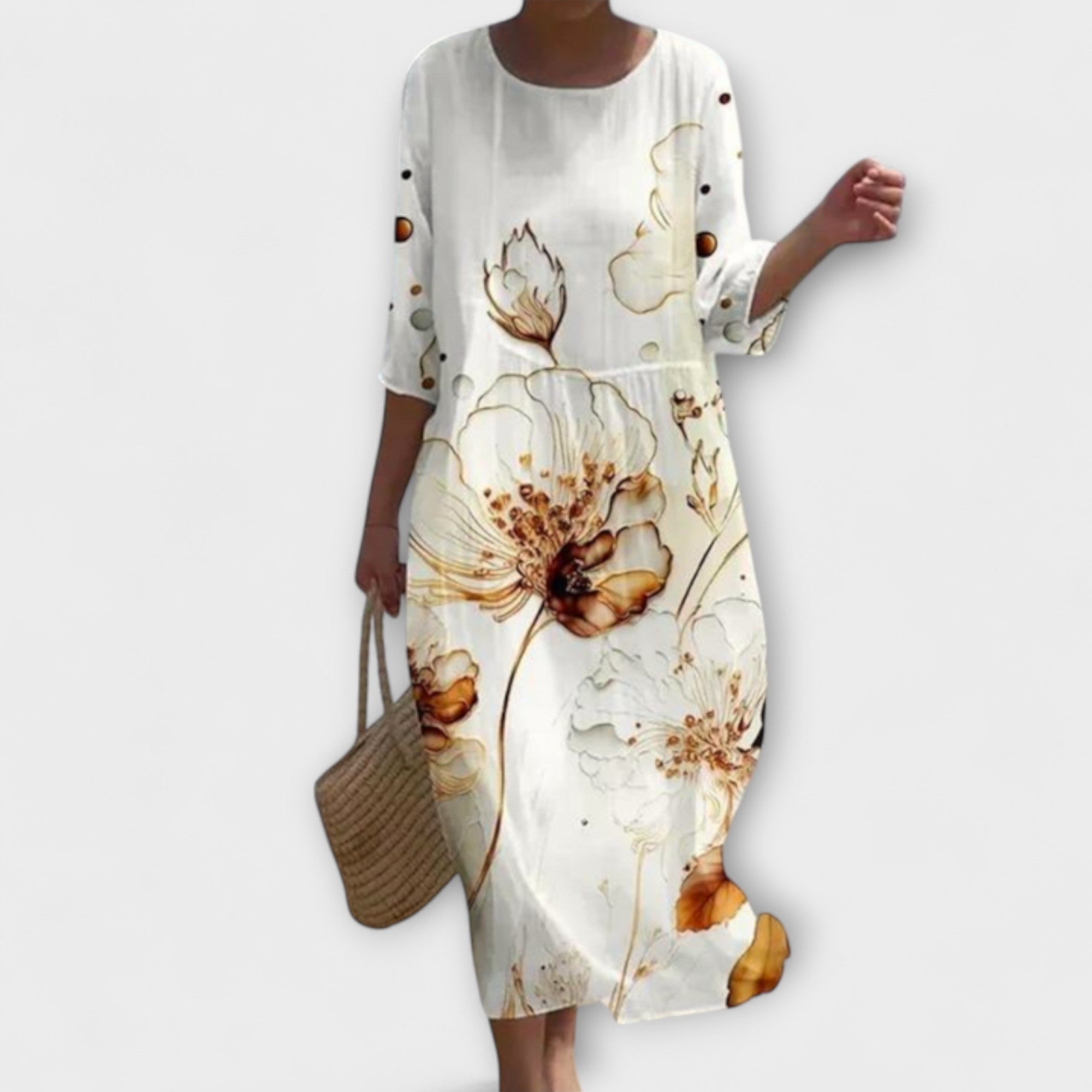 Miranda – Abito Lungo Elegante con Stampa Floreale