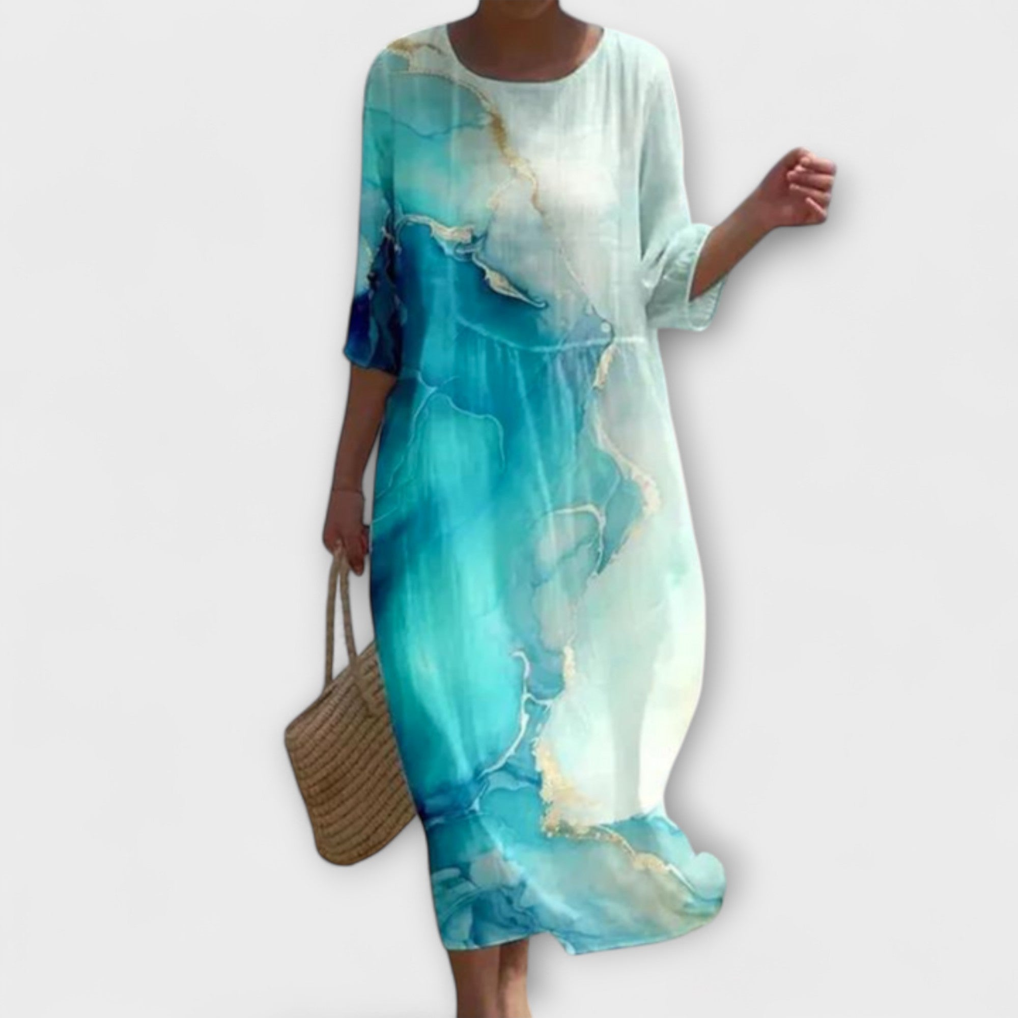 Miranda – Abito Lungo Elegante con Stampa Floreale