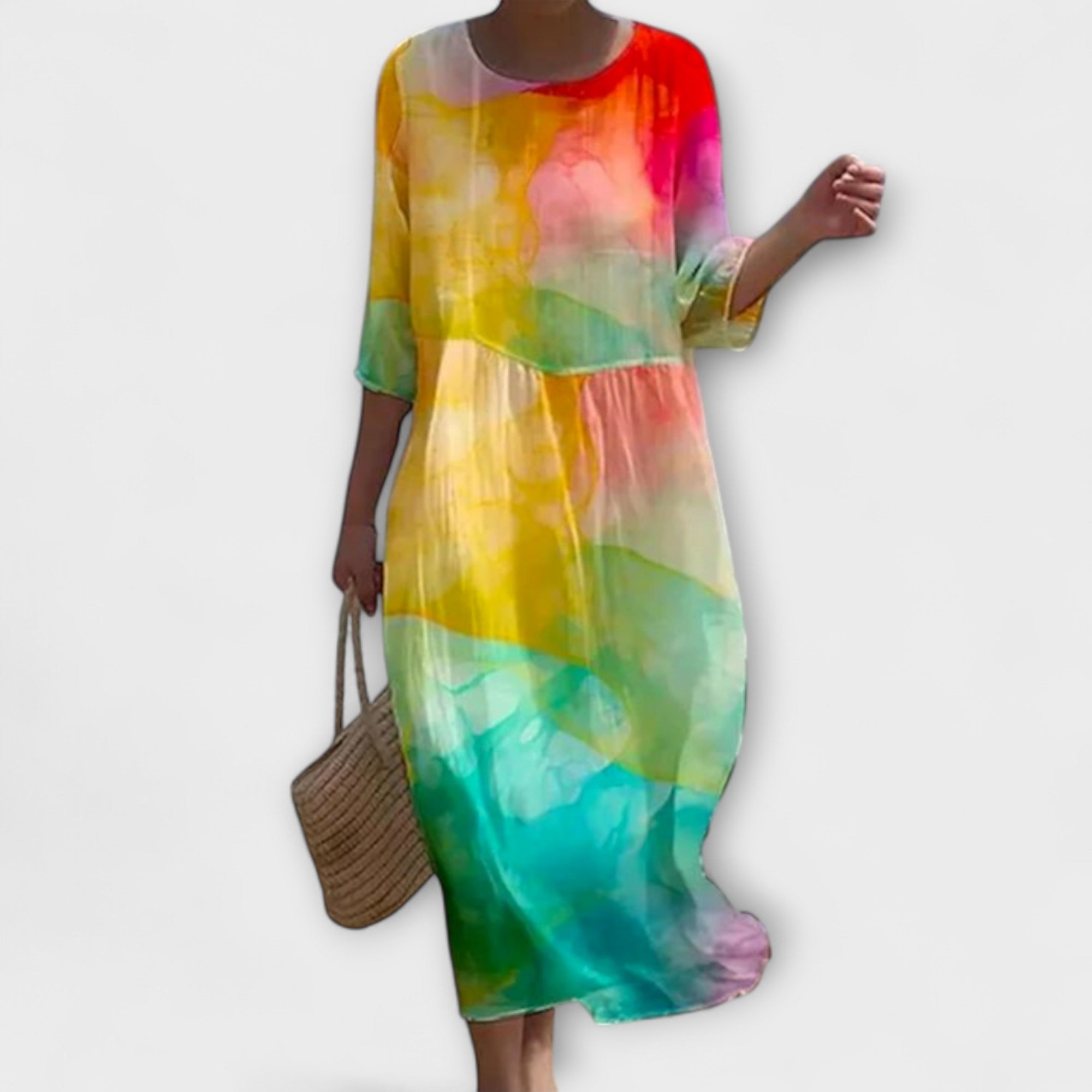 Miranda – Abito Lungo Elegante con Stampa Floreale