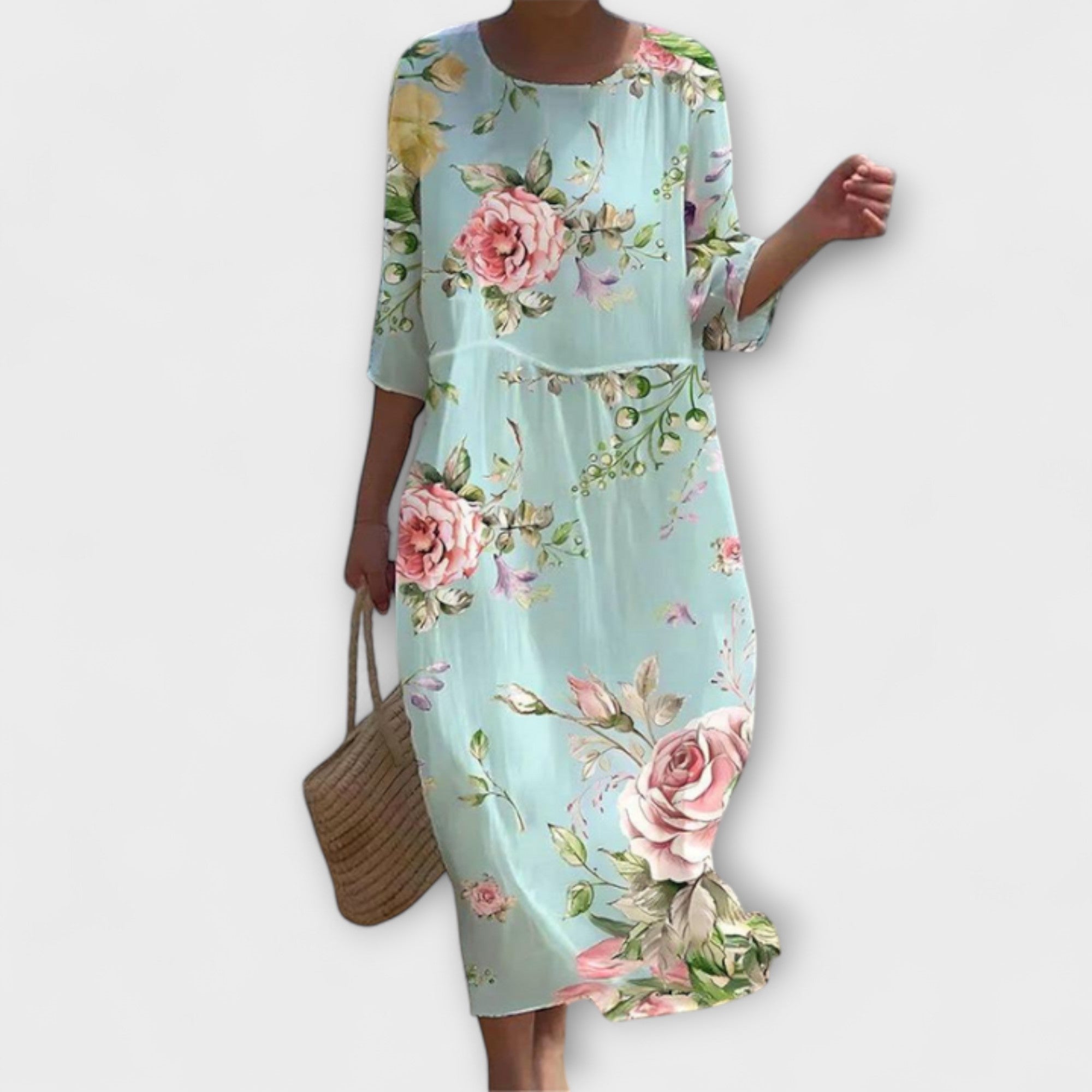Miranda – Abito Lungo Elegante con Stampa Floreale