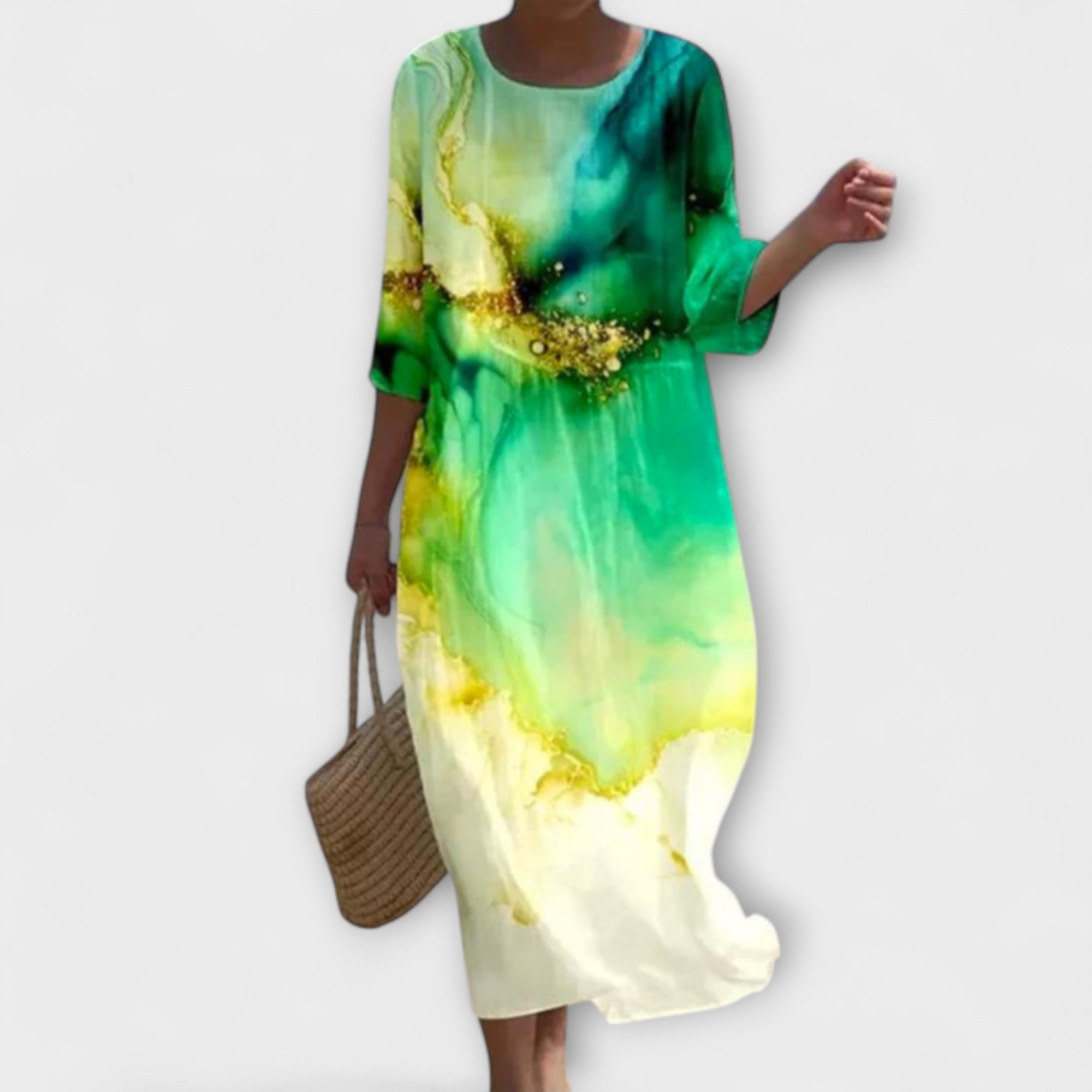Miranda – Abito Lungo Elegante con Stampa Floreale