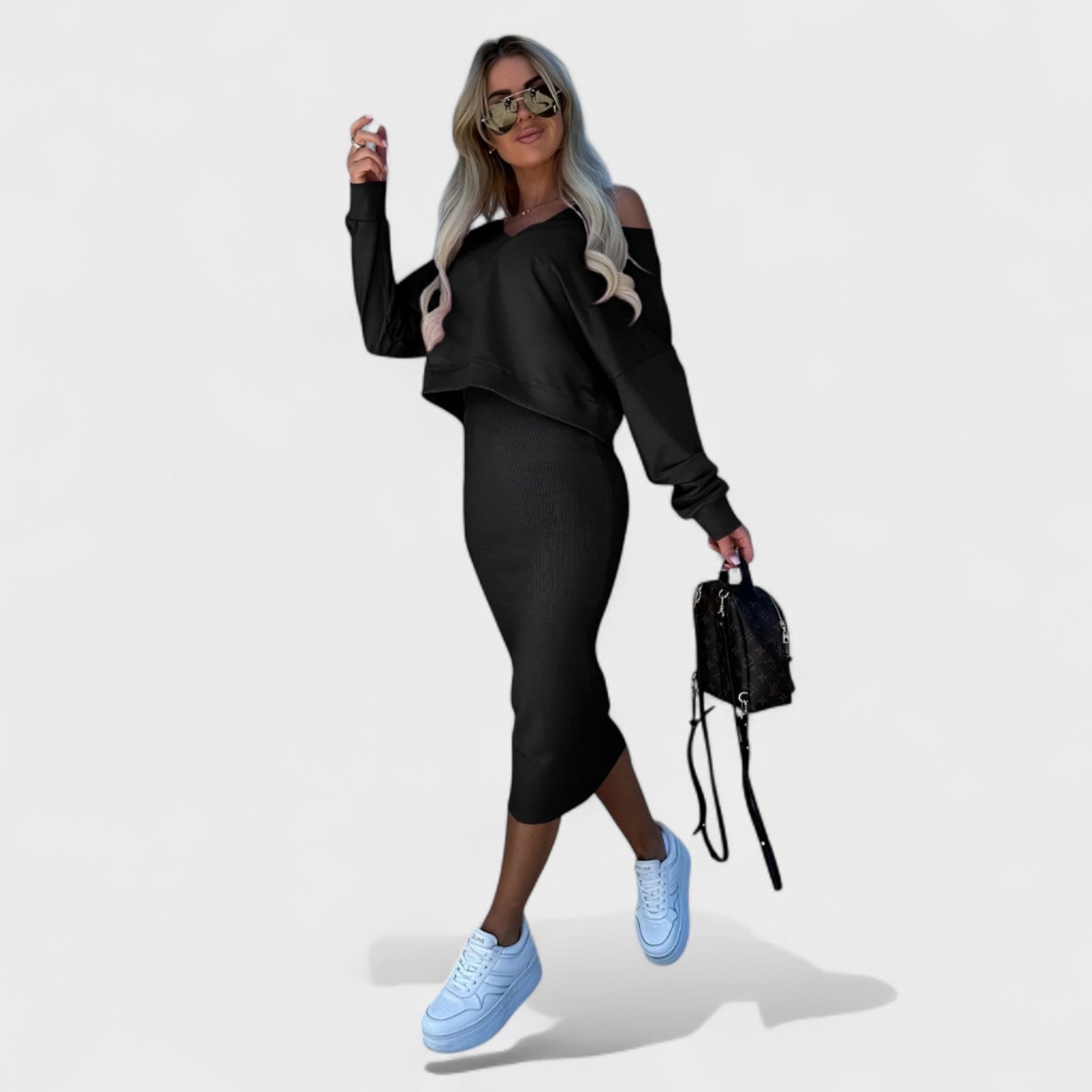 Edith – Completo Elegante con Vestito e Top Coordinato