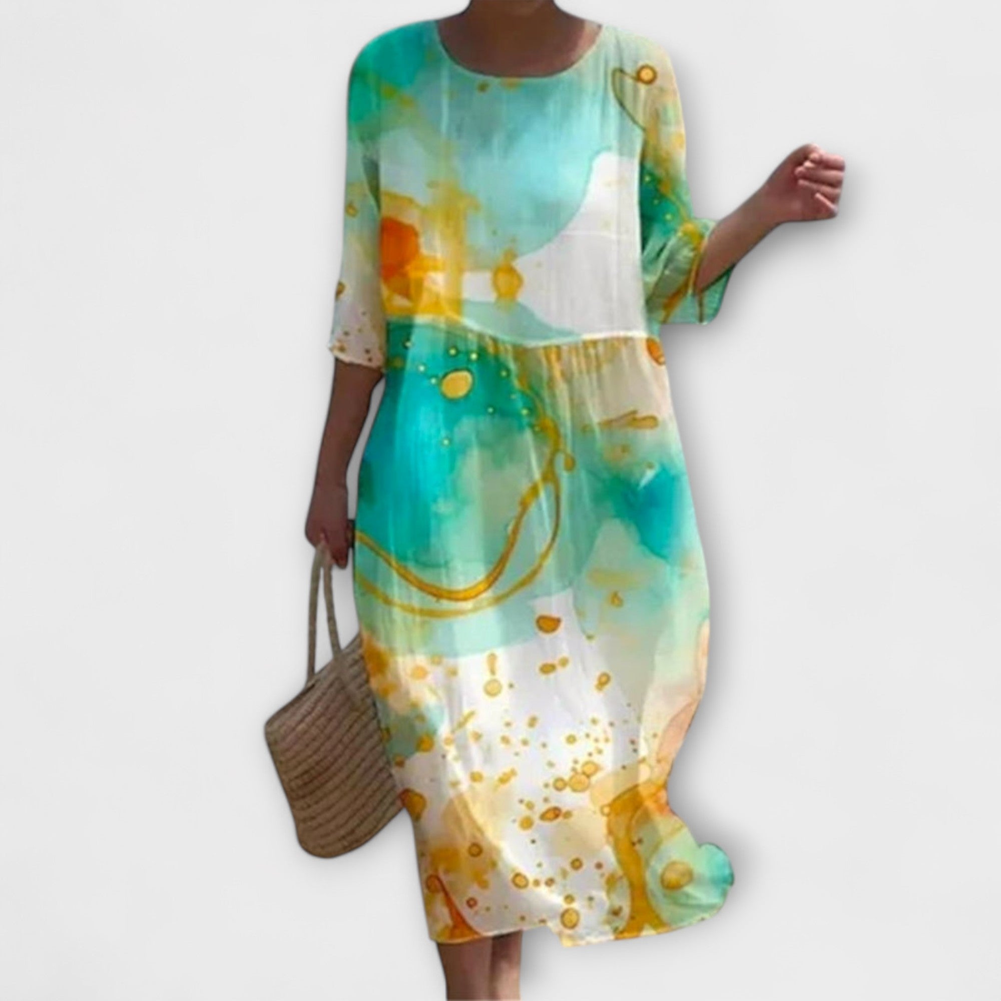 Miranda – Abito Lungo Elegante con Stampa Floreale