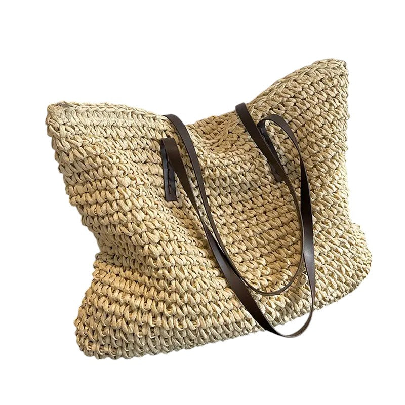 Giulia – Borsa Tote Intrecciata da Donna in Paglia Naturale