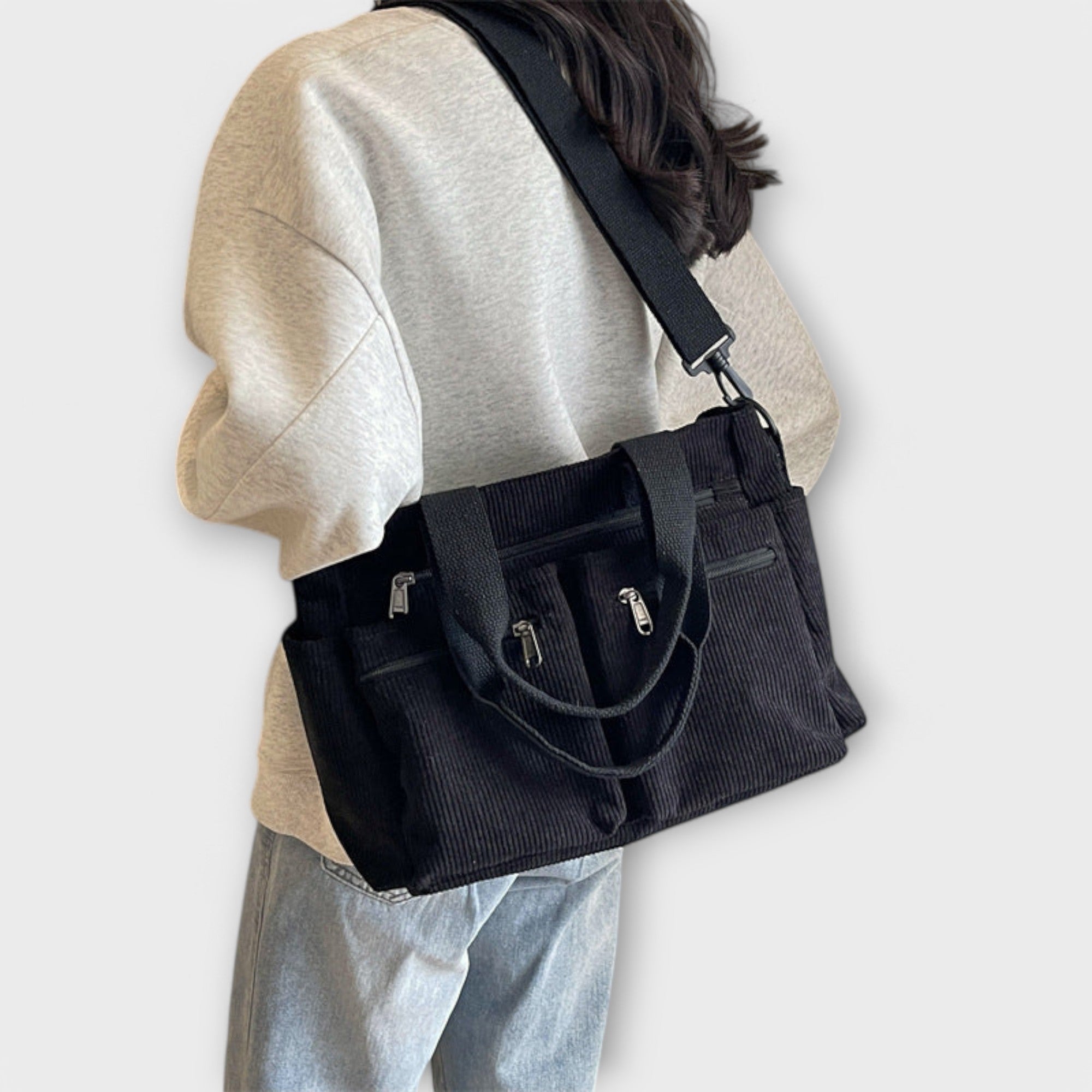 Giulia – Borsa Tote in Velluto a Coste Impermeabile da Donna