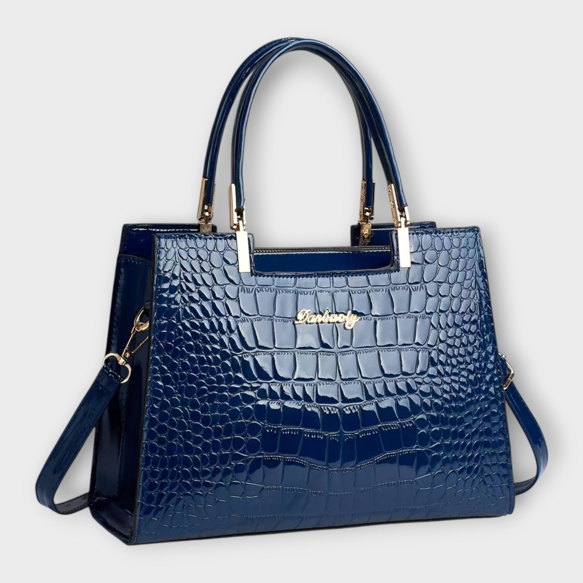 Giulia – Bolso de mano efecto cocodrilo brillante