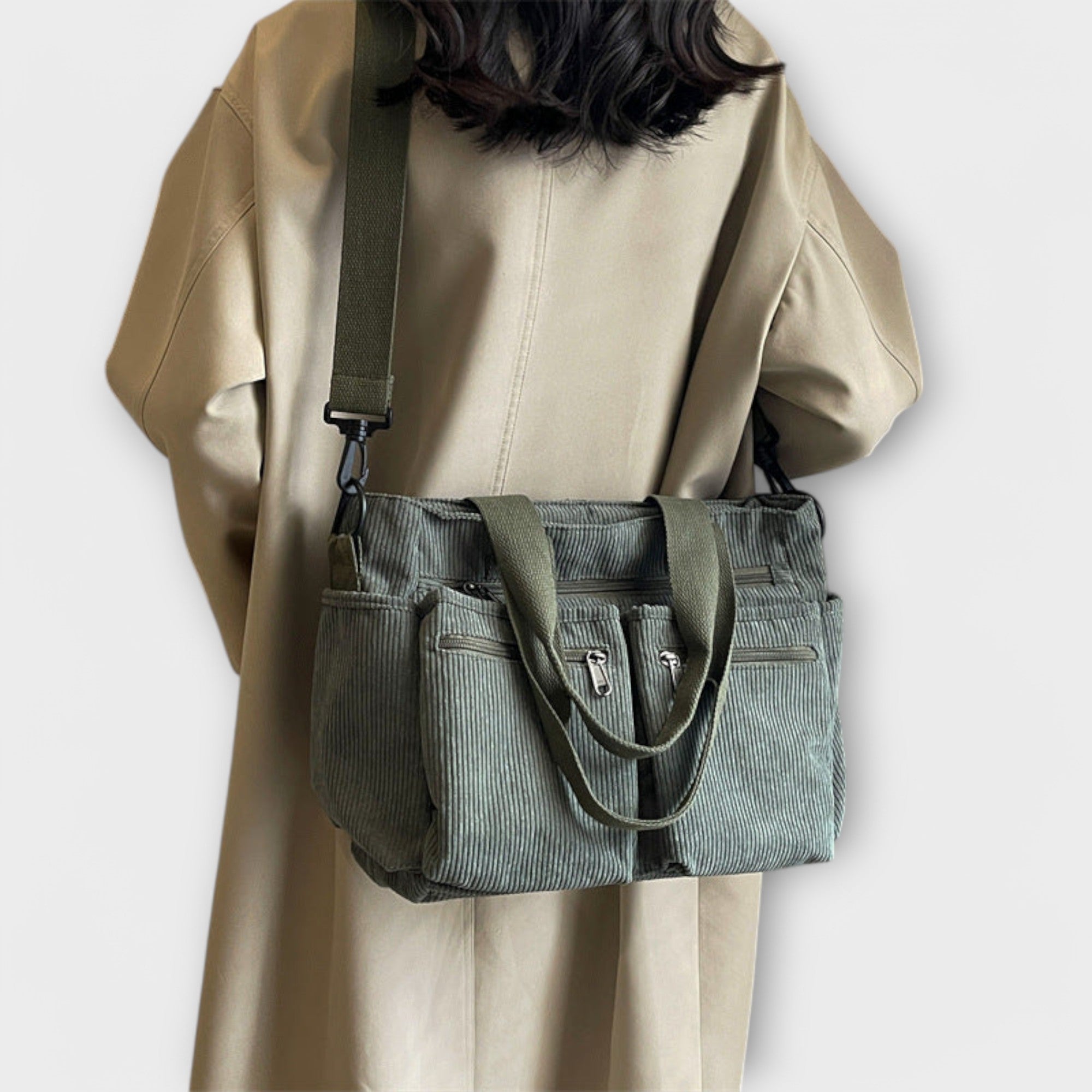 Giulia – Borsa Tote in Velluto a Coste Impermeabile da Donna