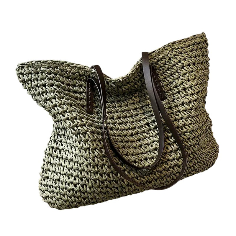 Giulia – Borsa Tote Intrecciata da Donna in Paglia Naturale