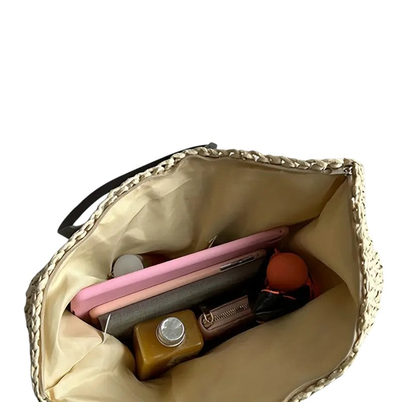 Giulia – Borsa Tote Intrecciata da Donna in Paglia Naturale