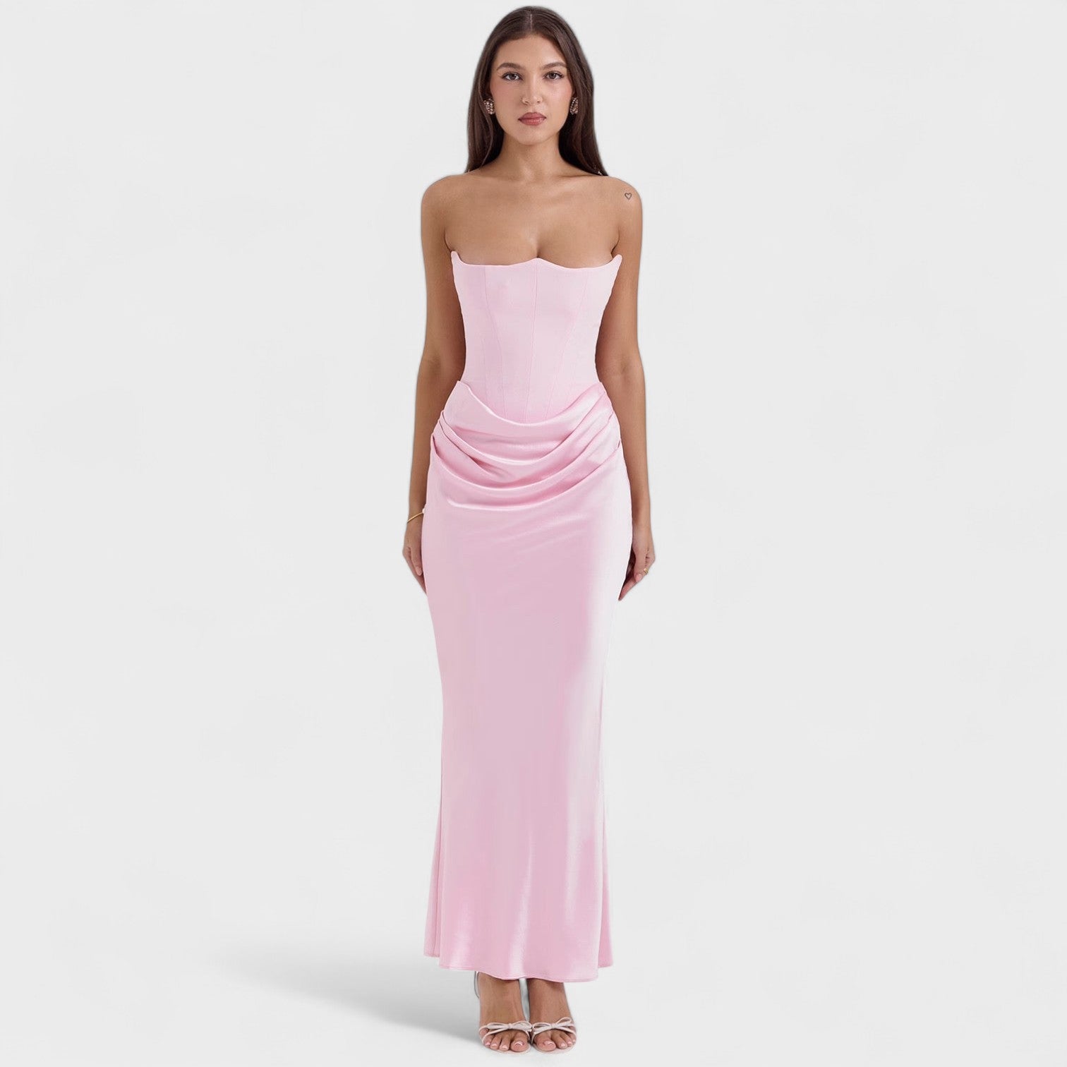 Lina – Abito Maxi Elegante da Donna con Dettagli Corsetto