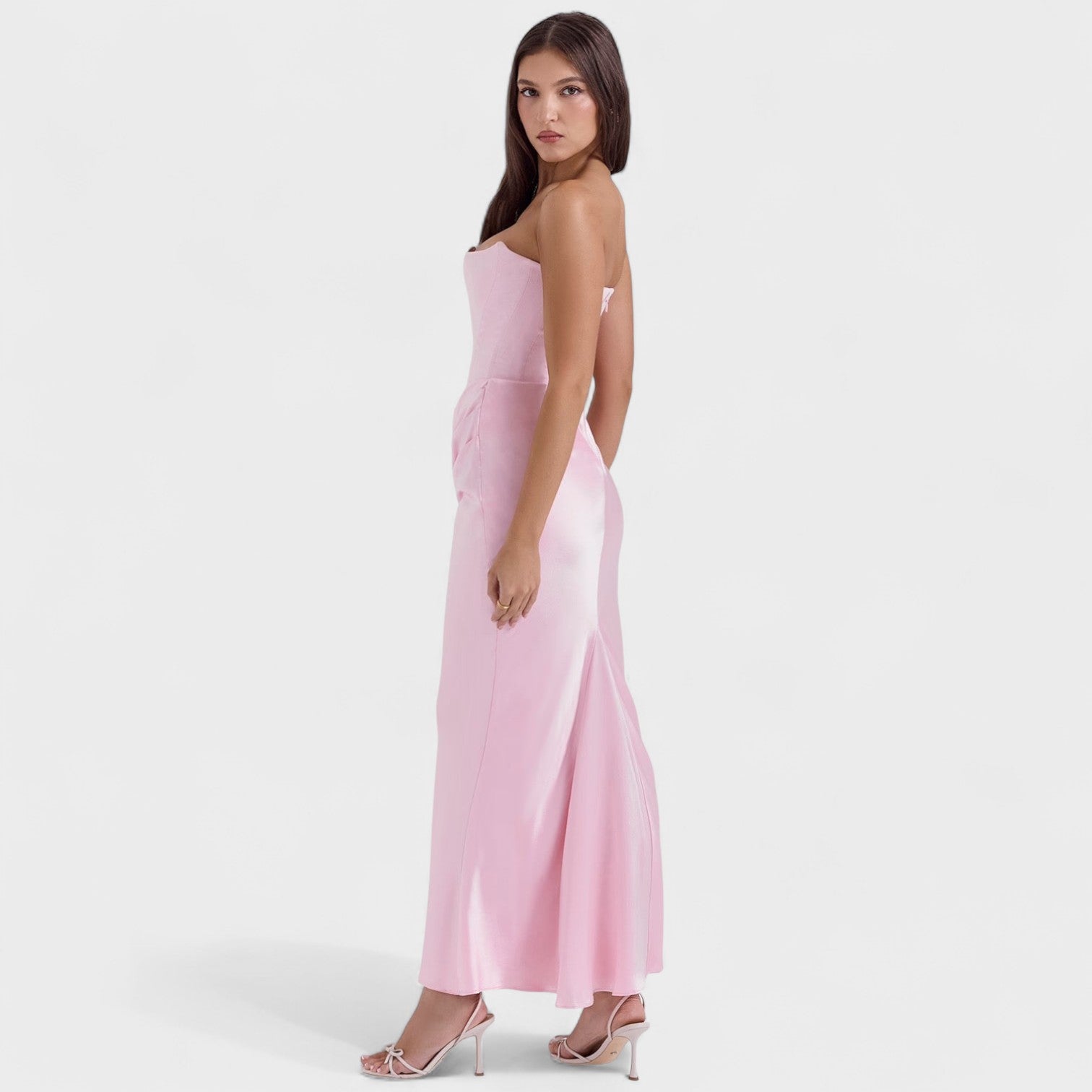 Lina – Abito Maxi Elegante da Donna con Dettagli Corsetto