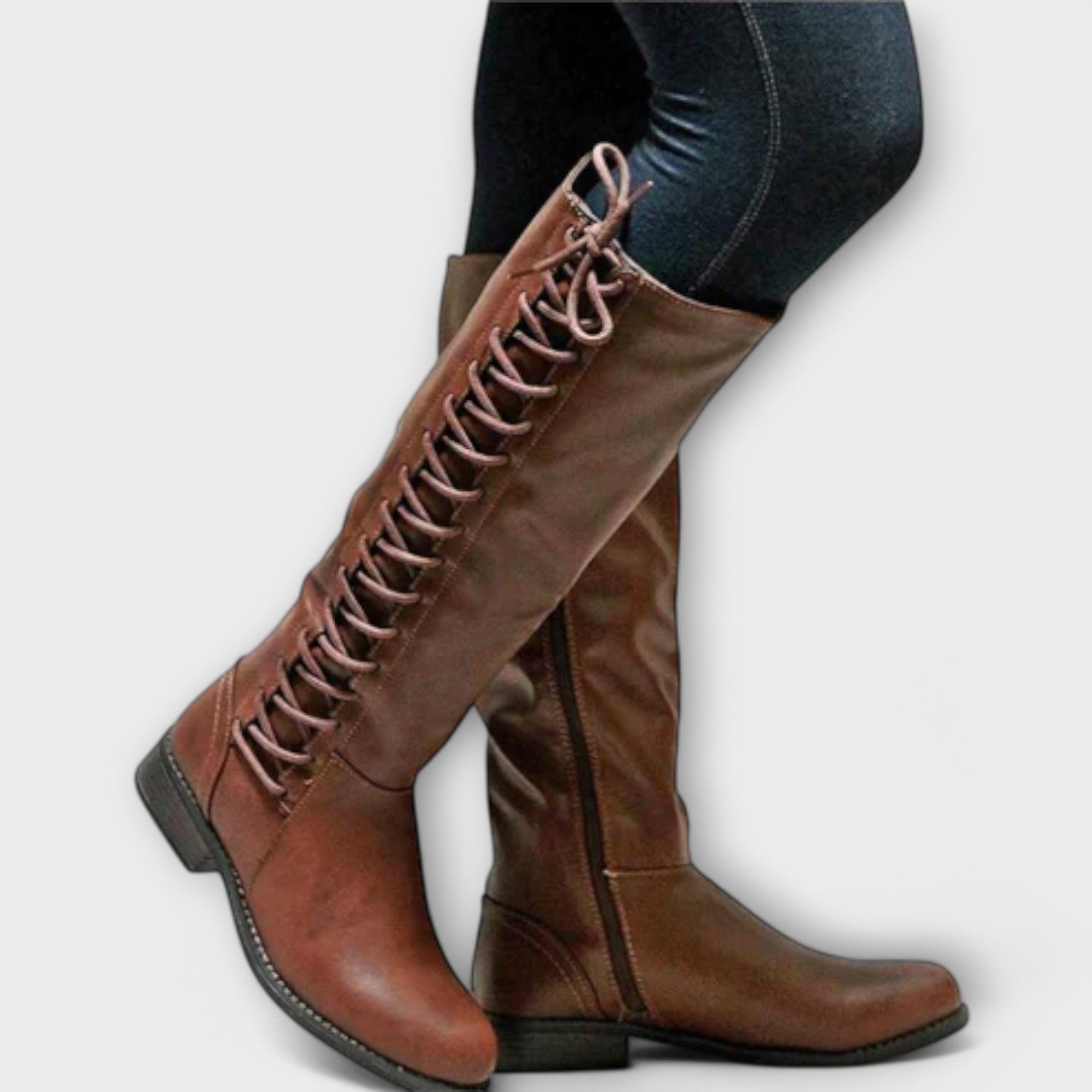 Stivaletti Eleganti con Lacci – In Pelle Antiscivolo e Caldi per l’Invernocon cordones