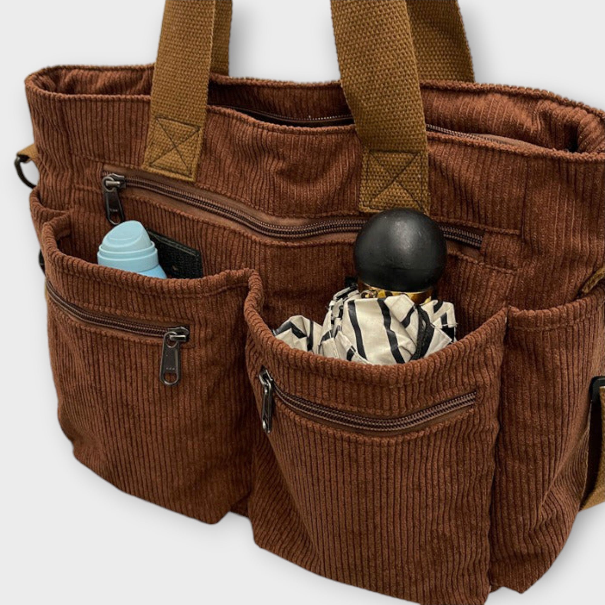 Giulia – Borsa Tote in Velluto a Coste Impermeabile da Donna
