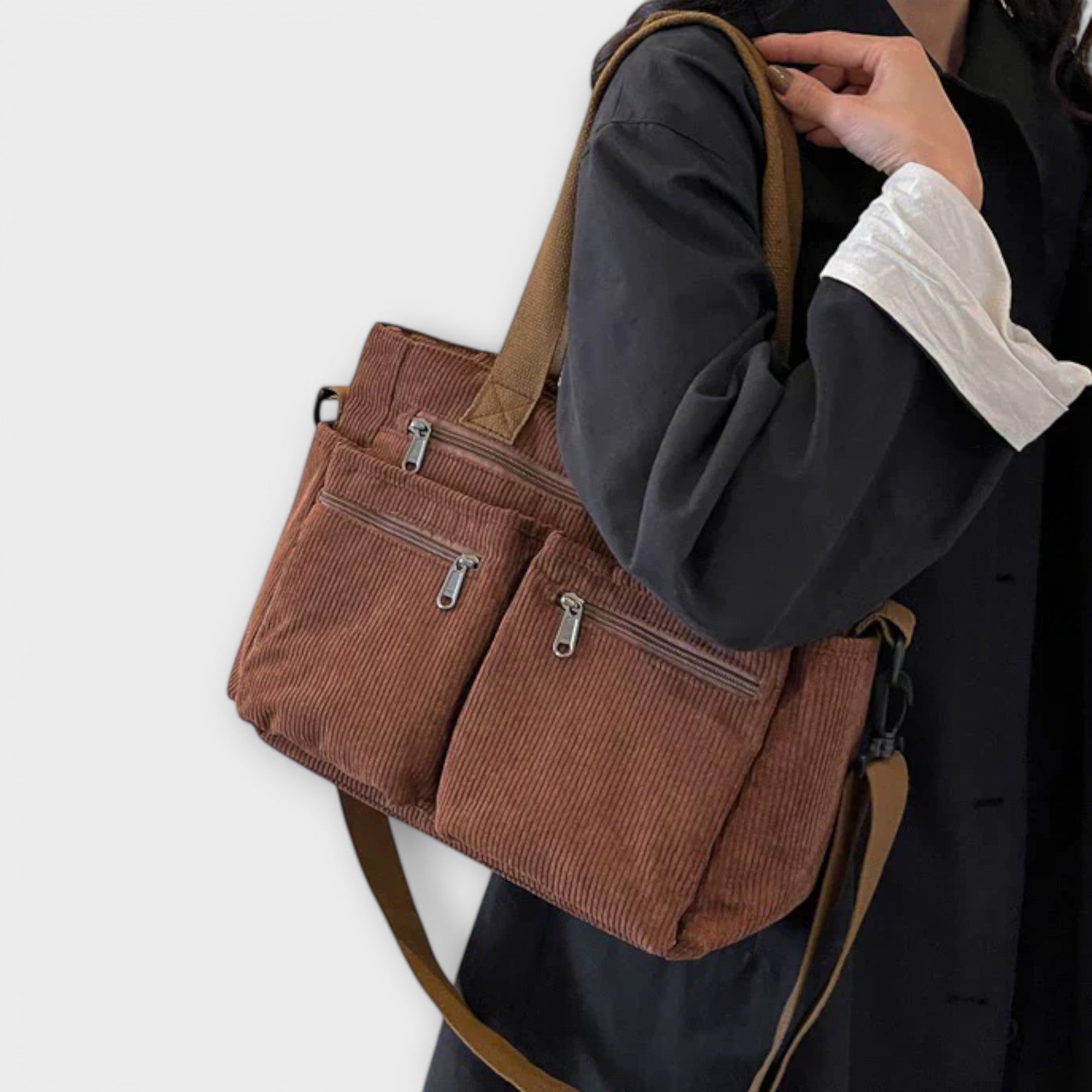 Giulia – Borsa Tote in Velluto a Coste Impermeabile da Donna