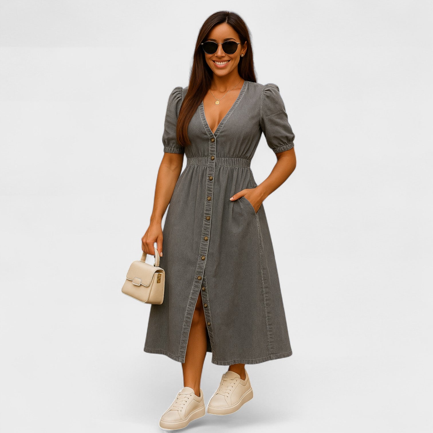Clara Camila – Abito Chemisier in Denim con Taglio Femminile