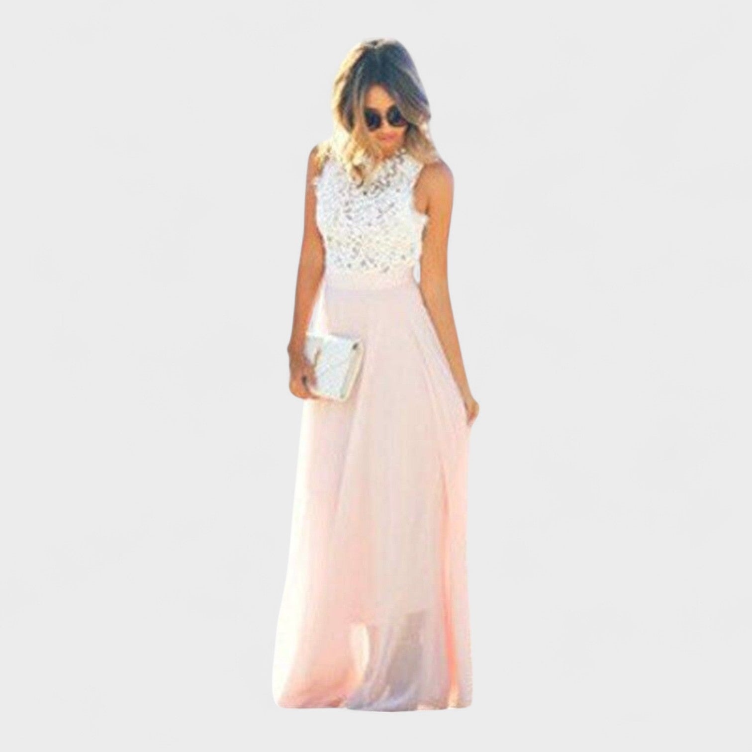 Brisa – Abito Leggero con Pizzo e Gonna Fluttuante