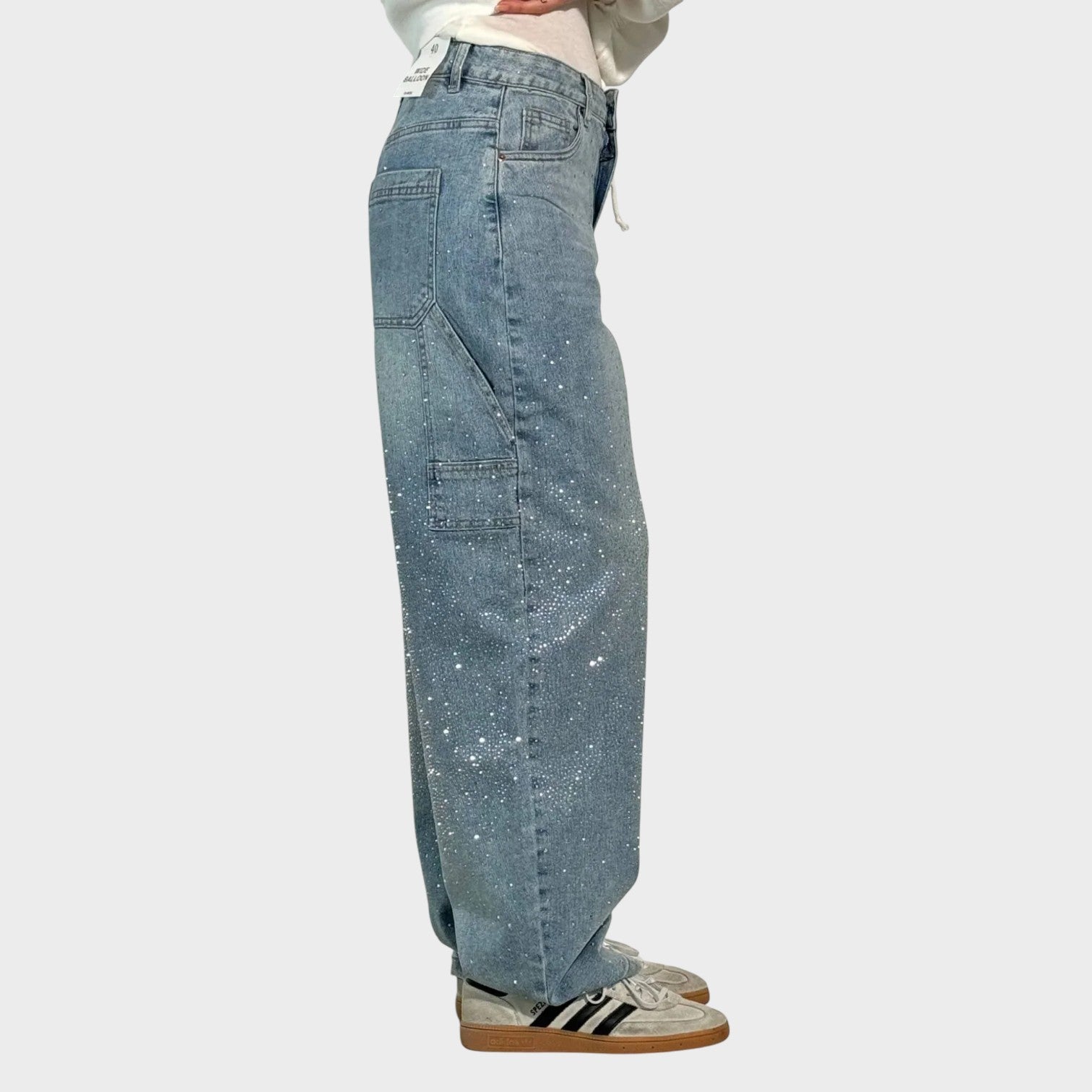 Valerie – Jeans Donna Balloon Fit con Dettagli Brillanti