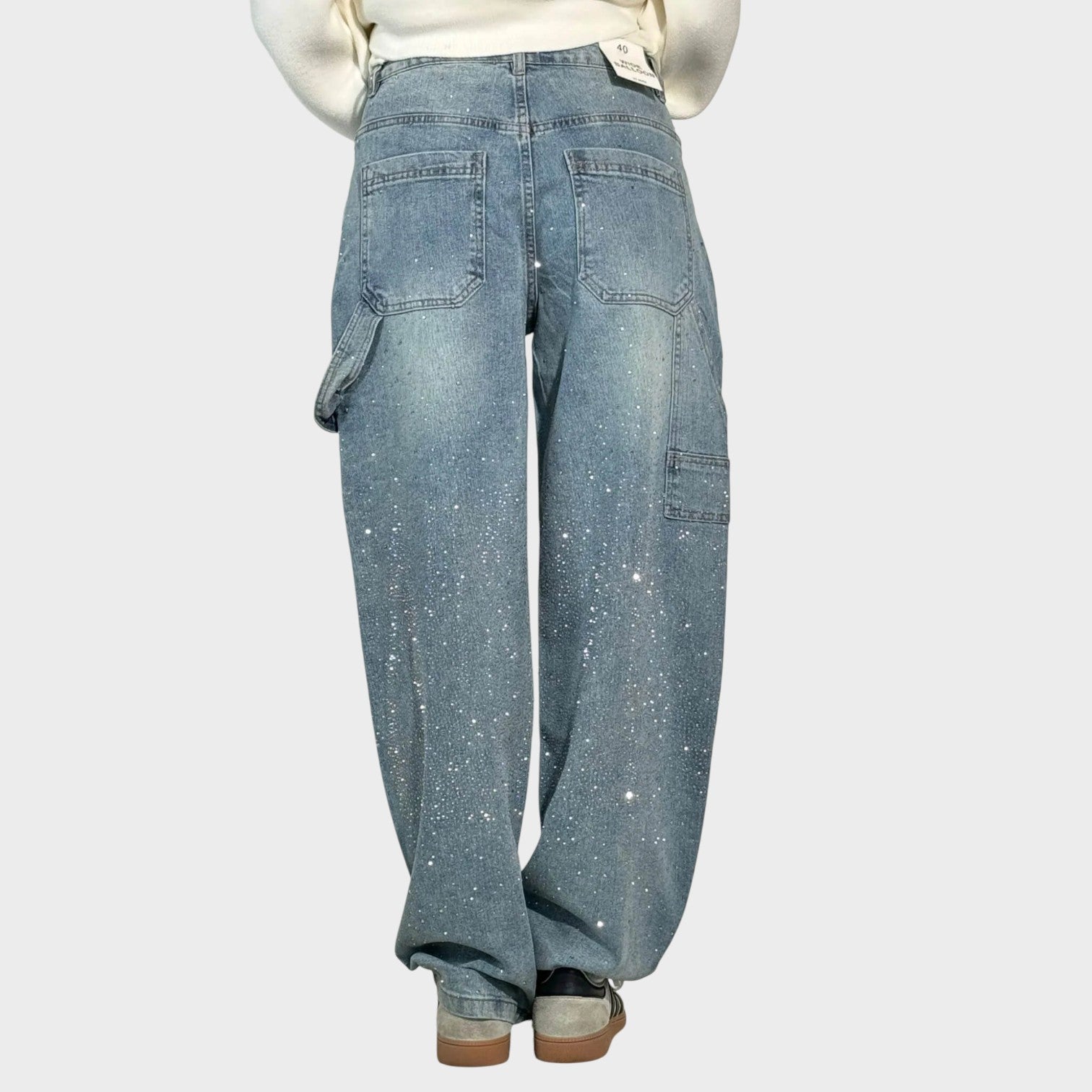 Valerie – Jeans Donna Balloon Fit con Dettagli Brillanti